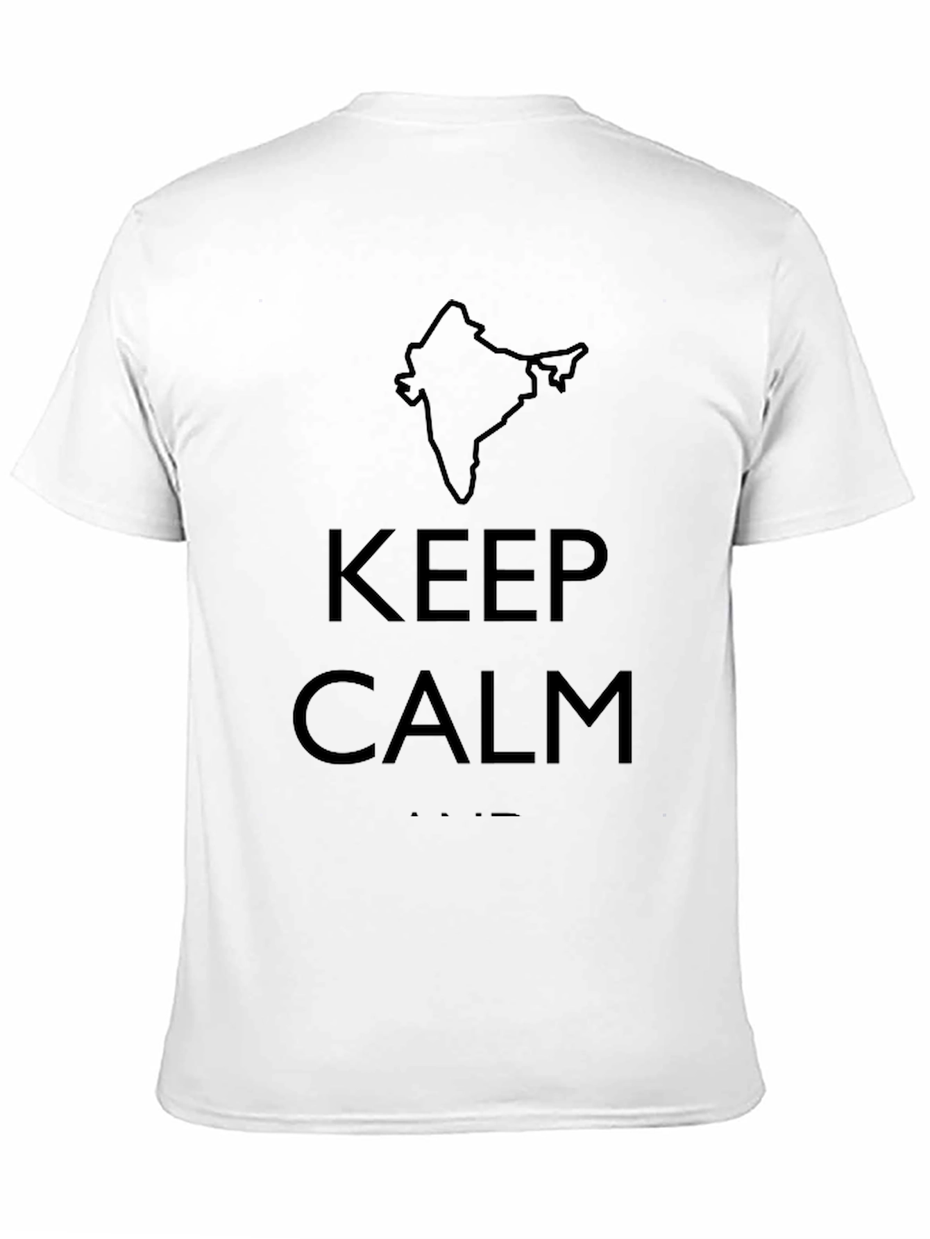Keep Calm India Map Graphic Tee - Black
