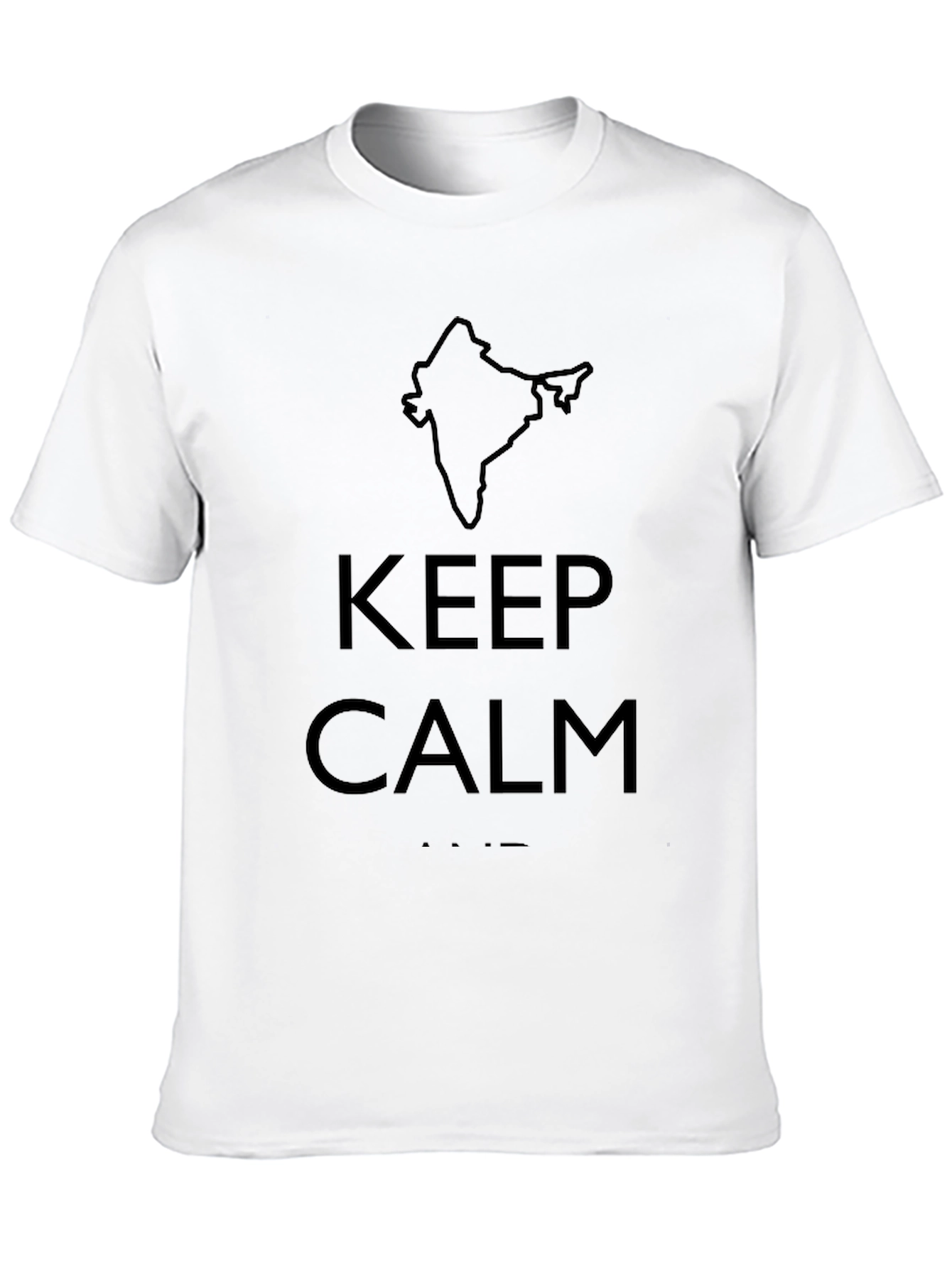 Keep Calm India Map Graphic Tee - Black