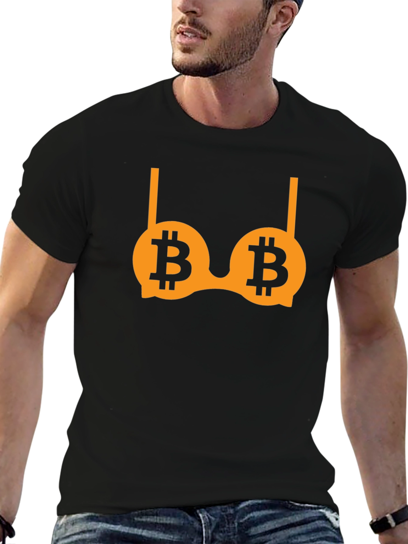 Bitcoin Bra Graphic T-Shirt - Crypto Lover Tee
