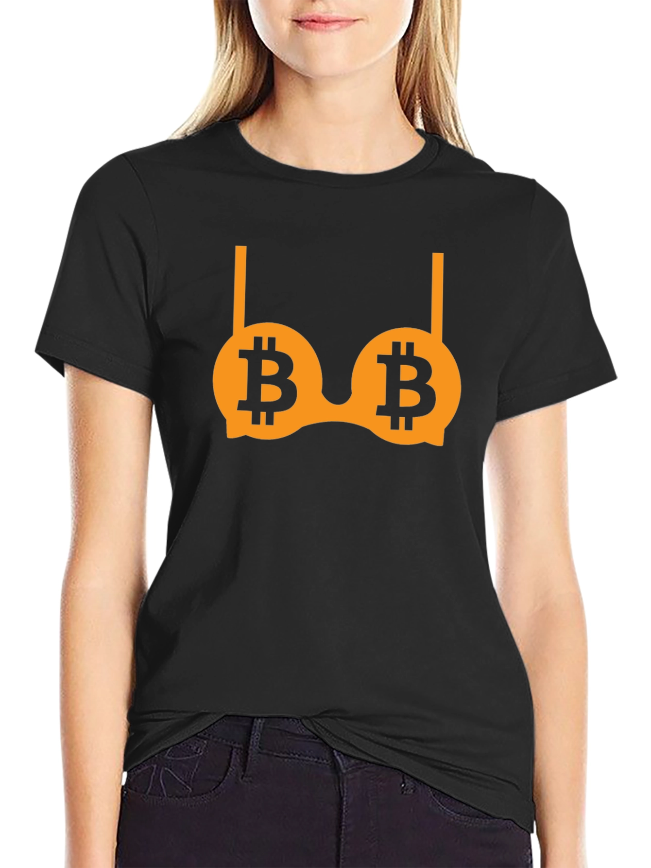 Bitcoin Bra Graphic T-Shirt - Crypto Lover Tee
