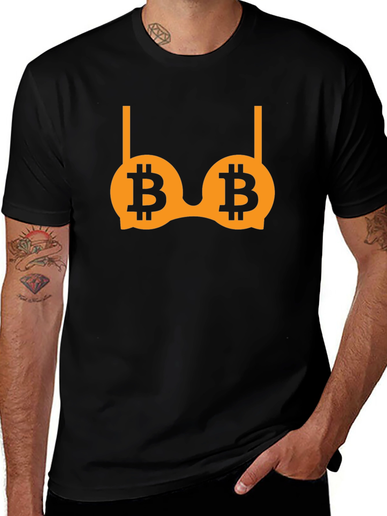 Bitcoin Bra Graphic T-Shirt - Crypto Lover Tee