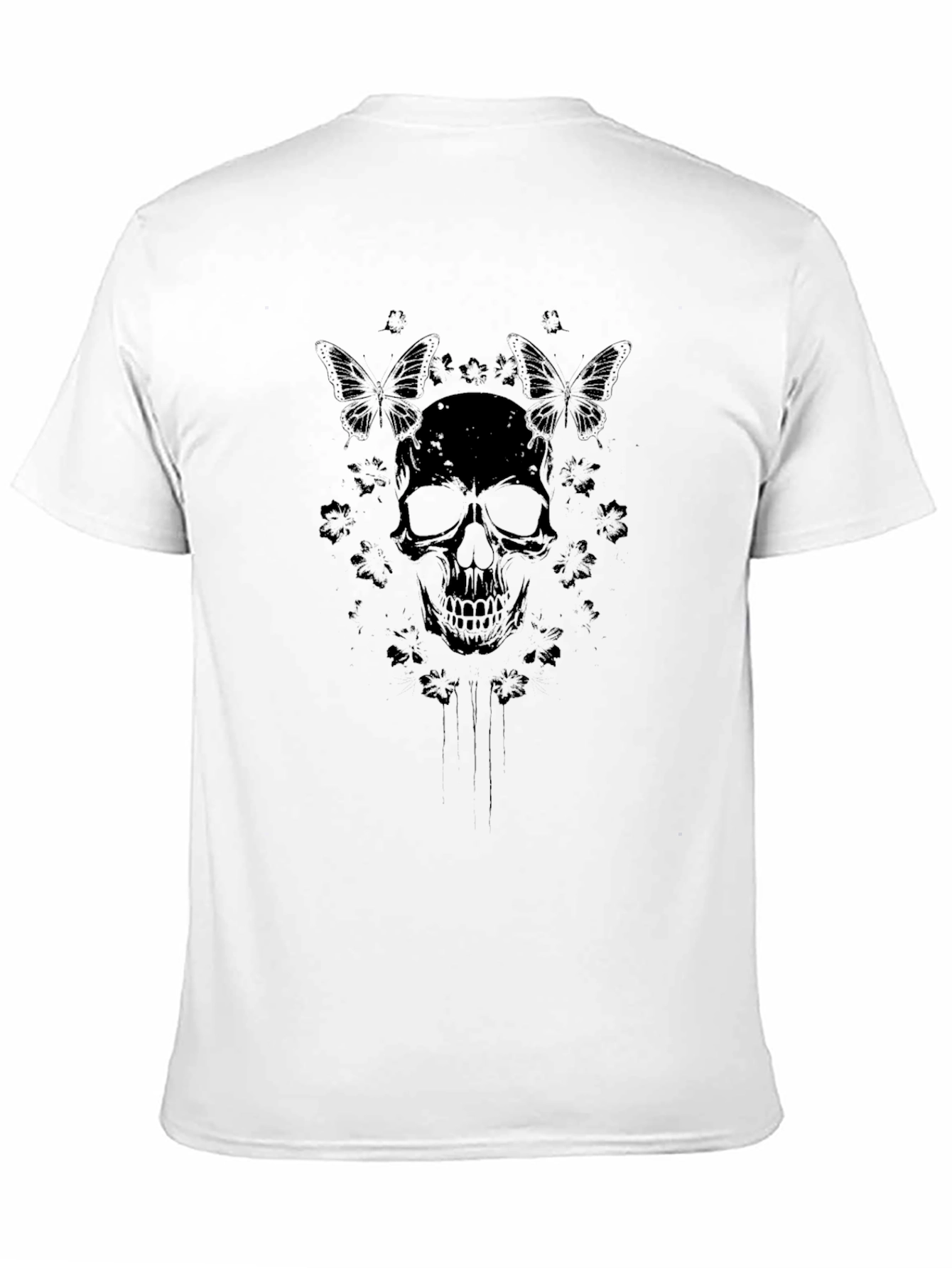 Skull & Butterfly Graphic Black T-Shirt