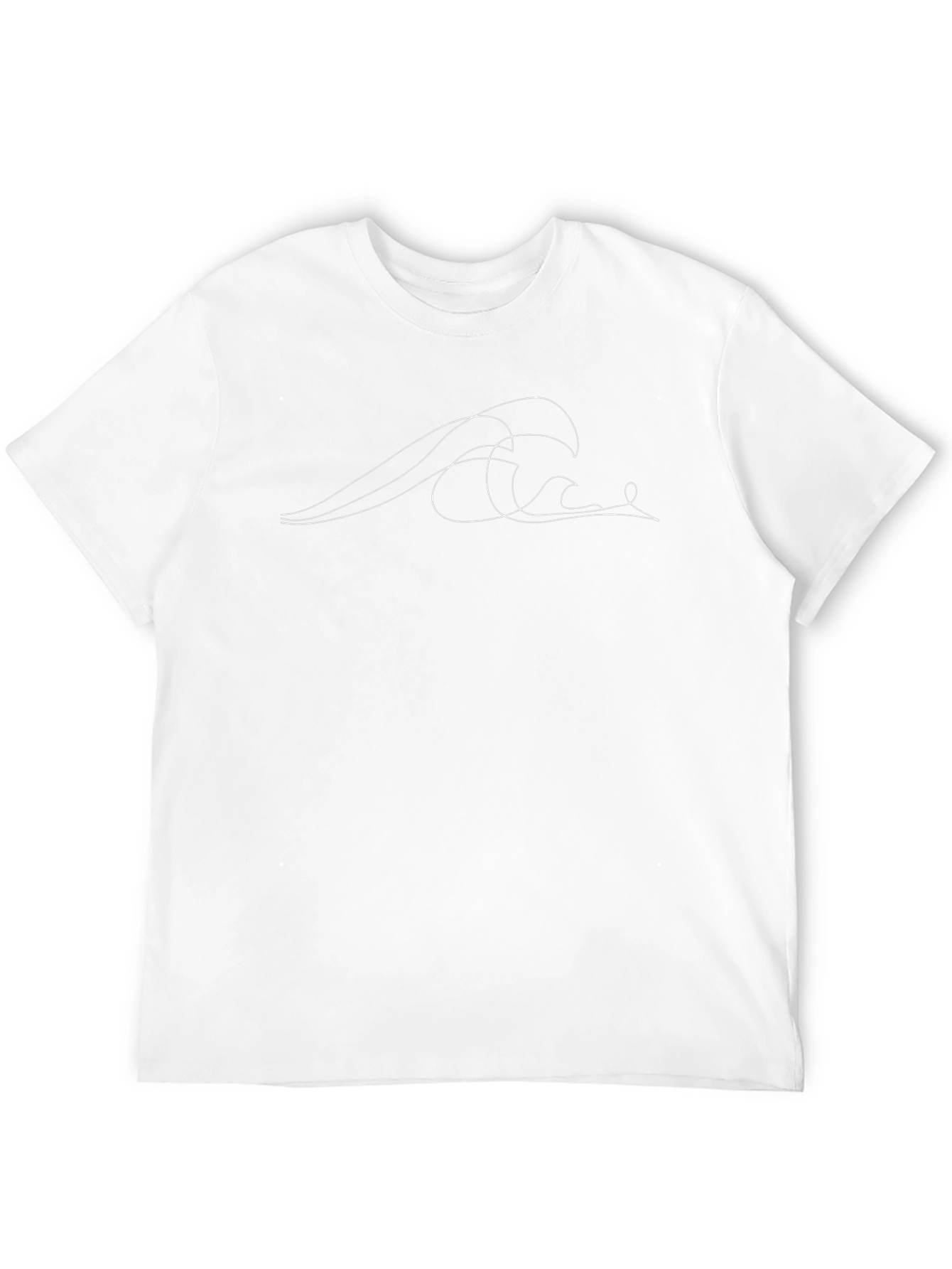Minimalist Wave Graphic Tee - Black