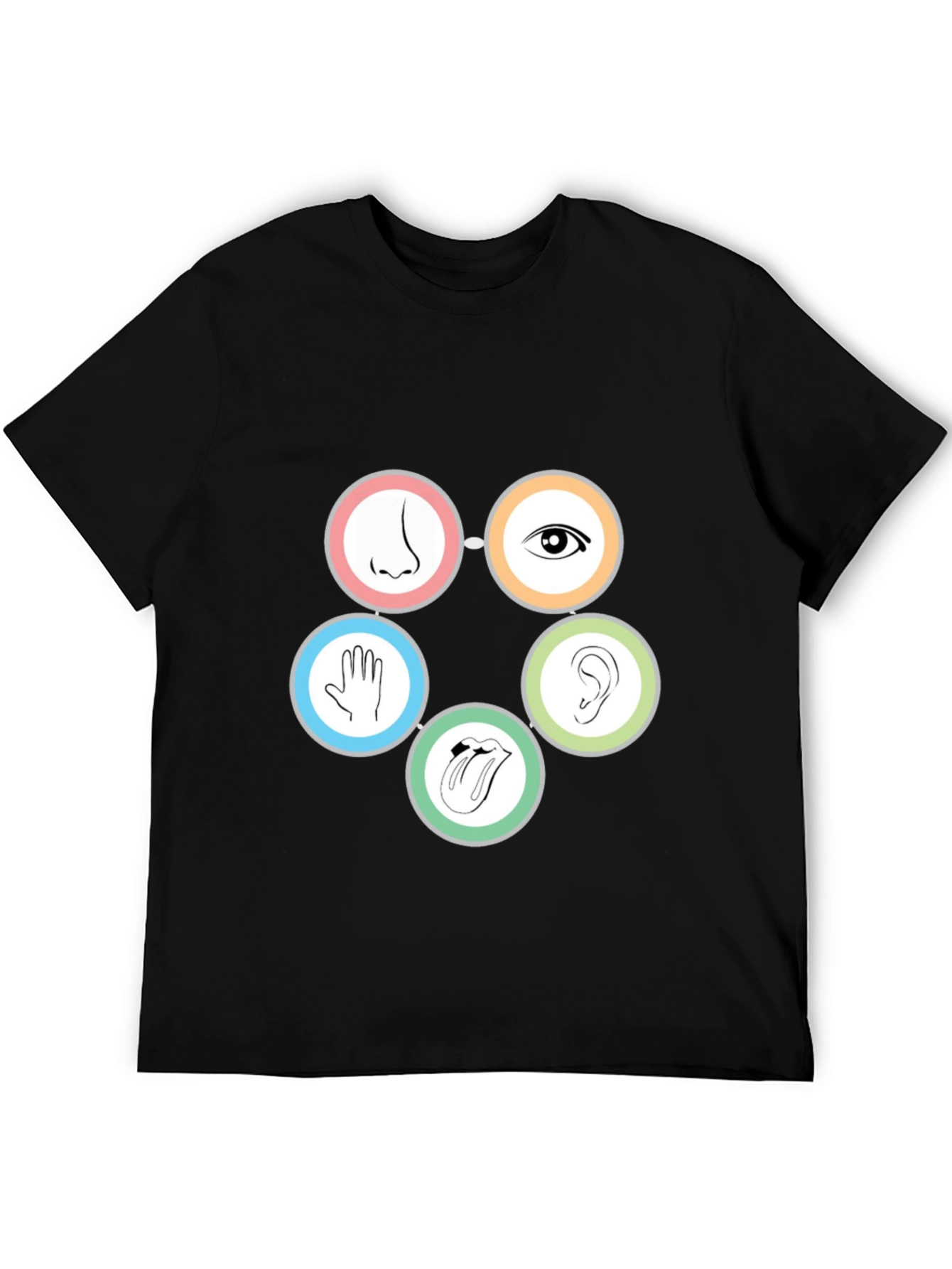 Senses Graphic Tee - Black Cotton T-Shirt