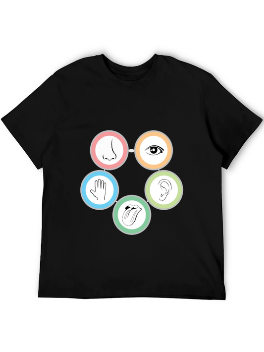 Senses Graphic Tee - Black Cotton T-Shirt