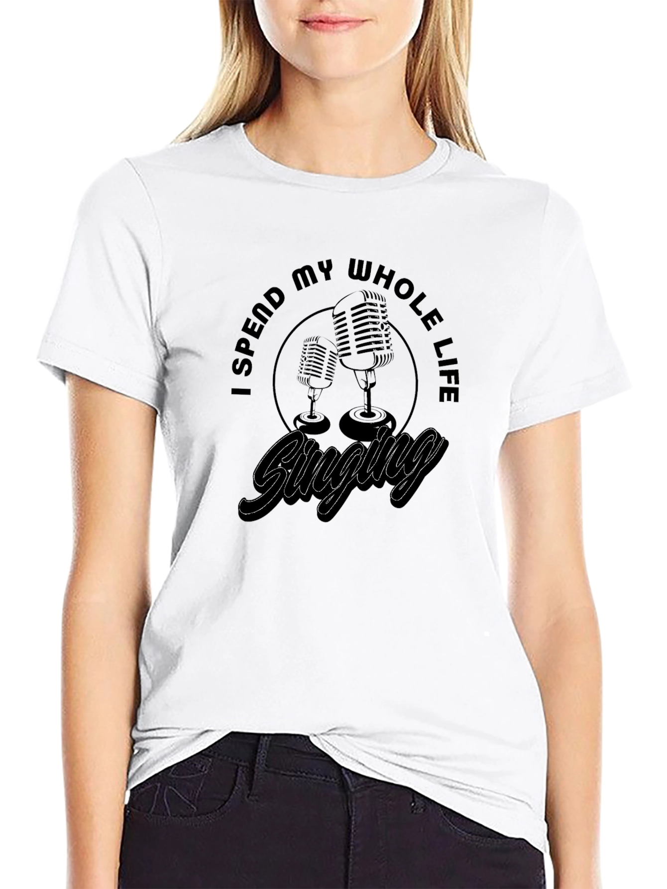 Singing My Whole Life Black Graphic Tee