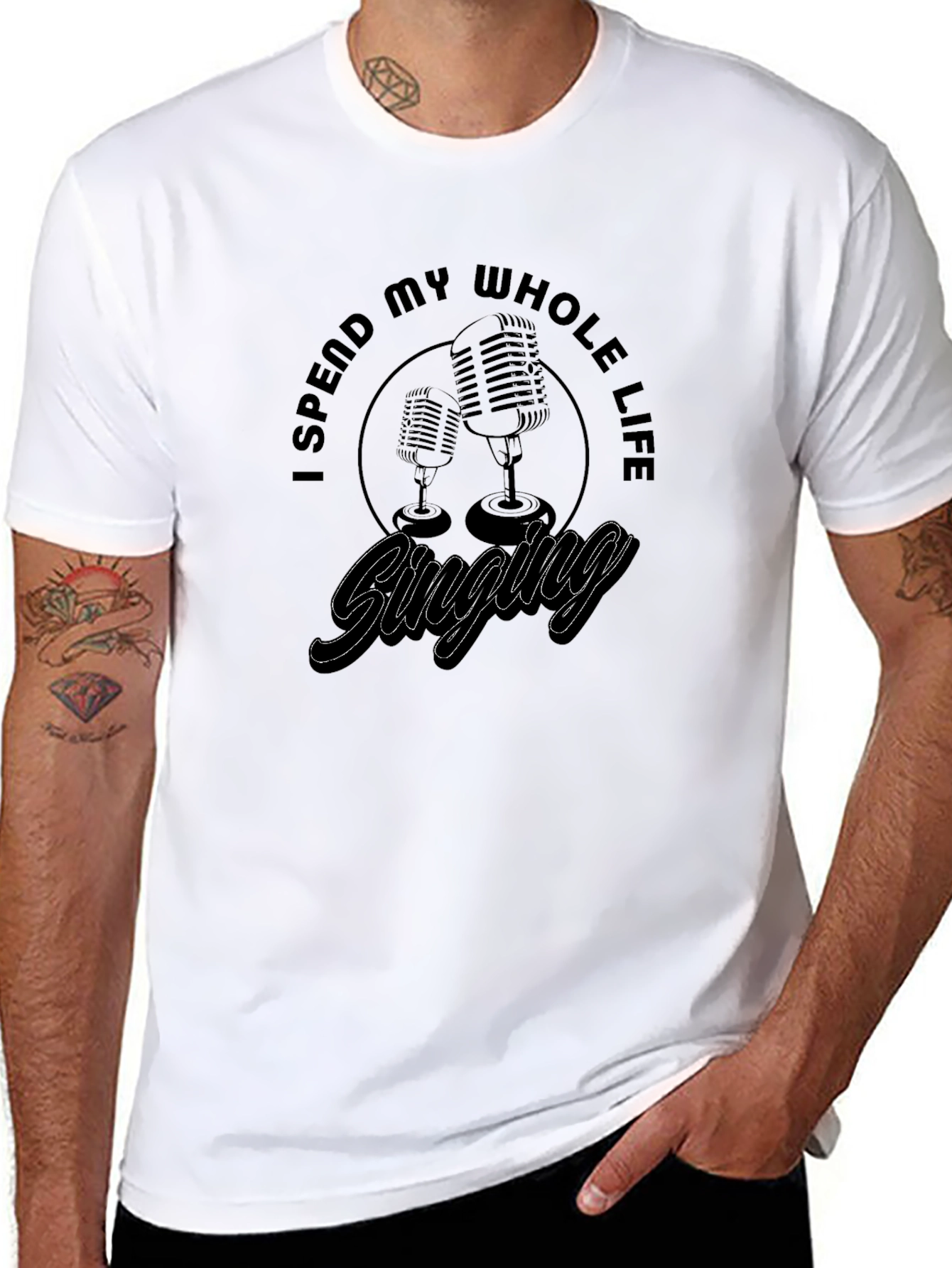 Singing My Whole Life Black Graphic Tee