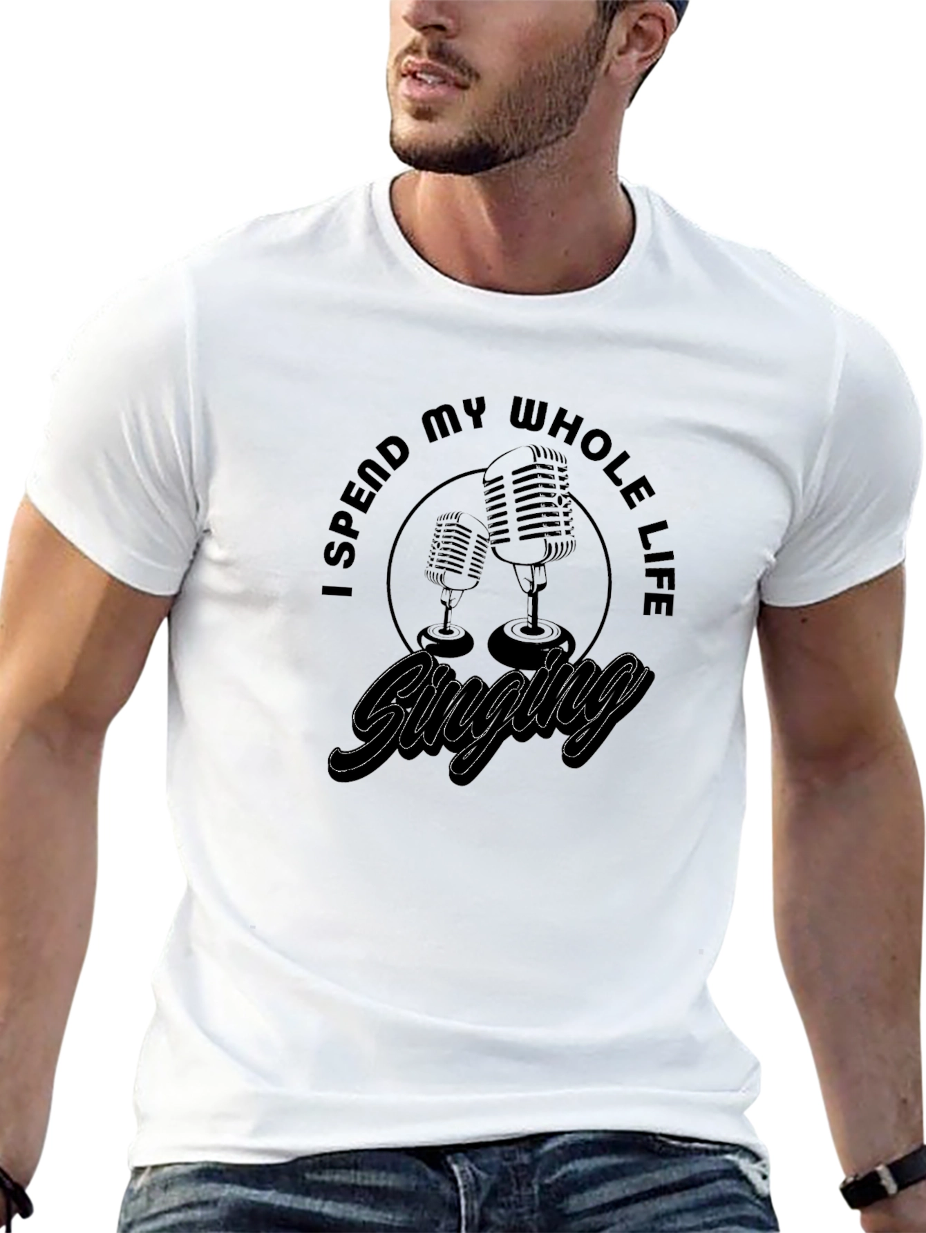Singing My Whole Life Black Graphic Tee