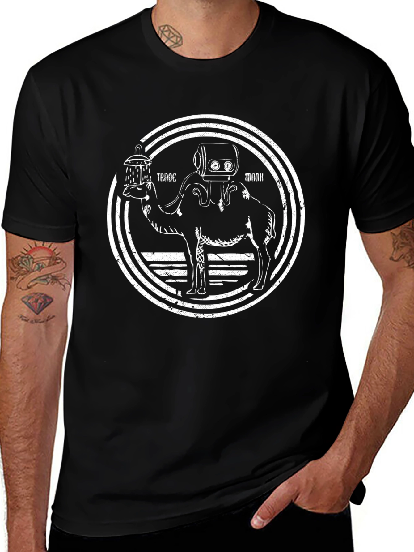 Camel Robot Black T-Shirt