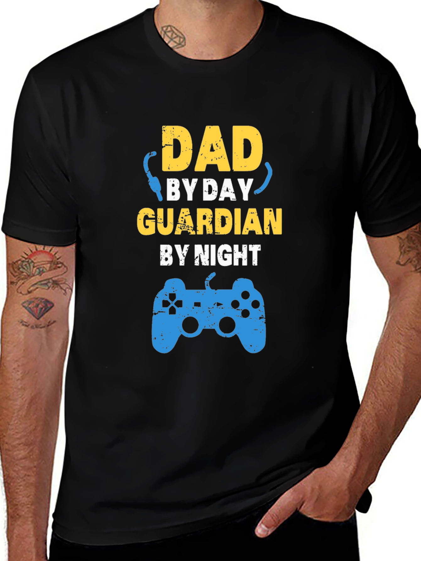 Dad By Day Guardian By Night Gaming T-Shirt