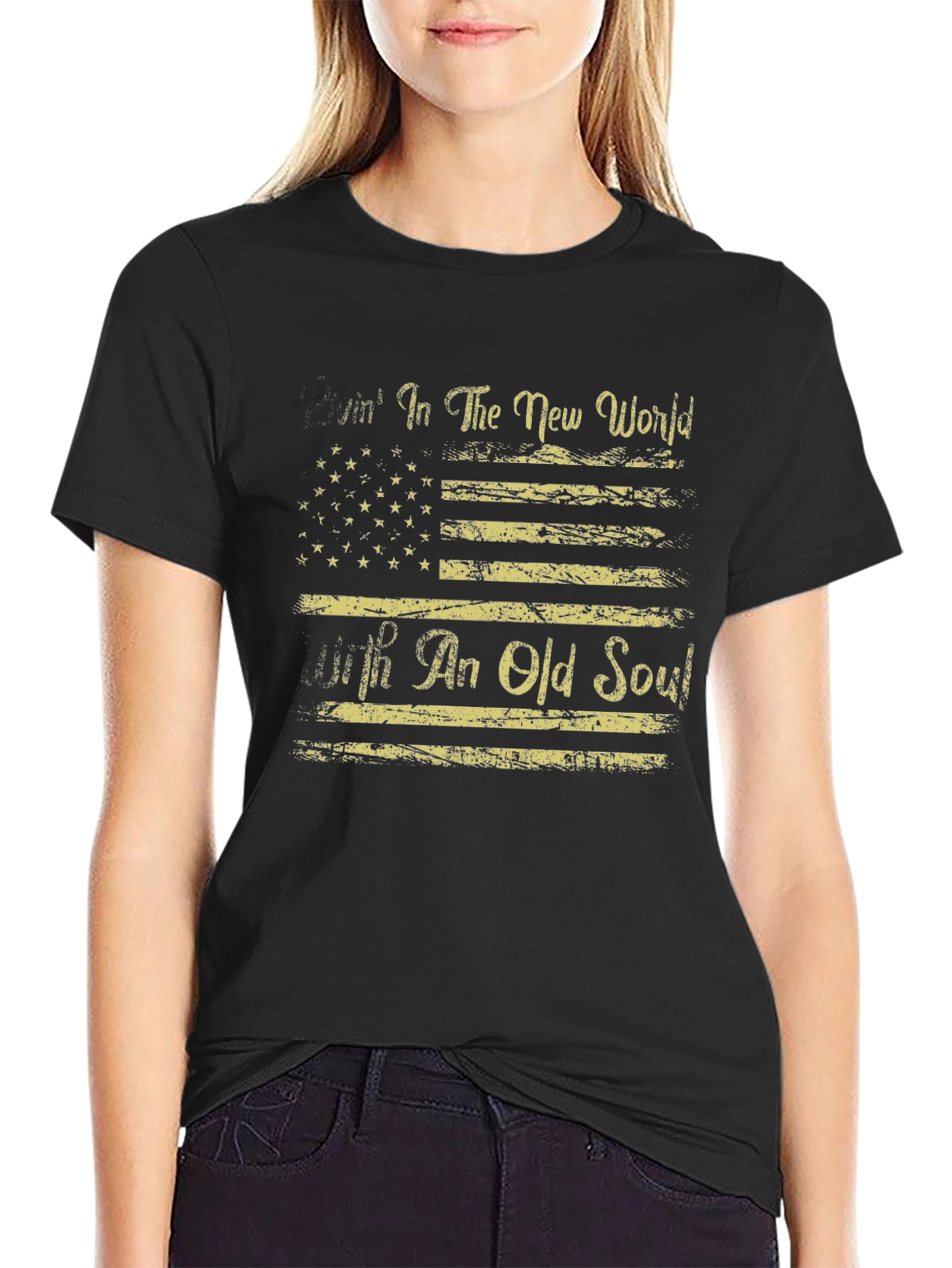 American Flag T-Shirt Livin in The New World