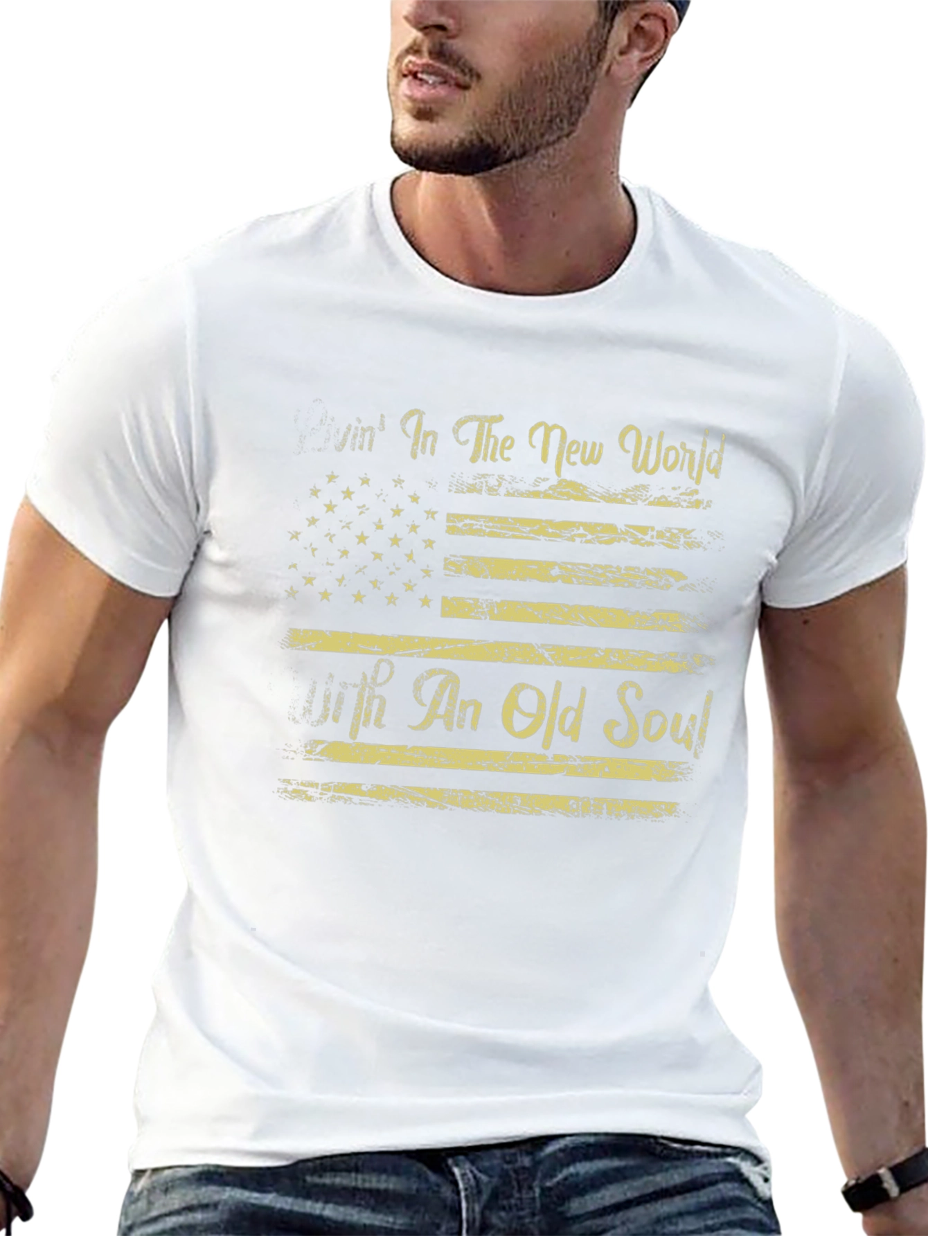 American Flag T-Shirt Livin in The New World
