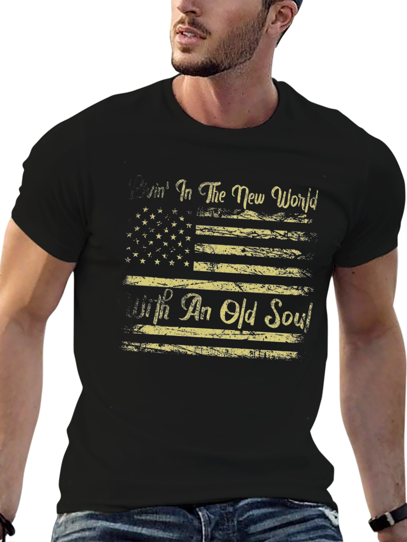 American Flag T-Shirt Livin in The New World