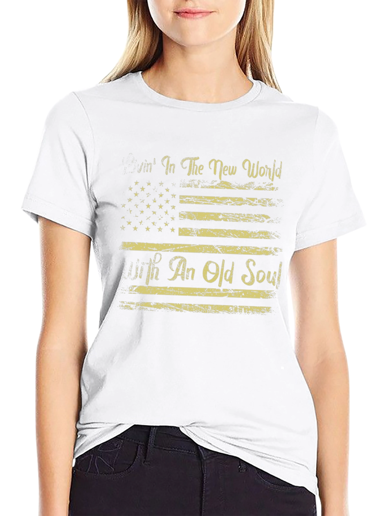 American Flag T-Shirt Livin in The New World