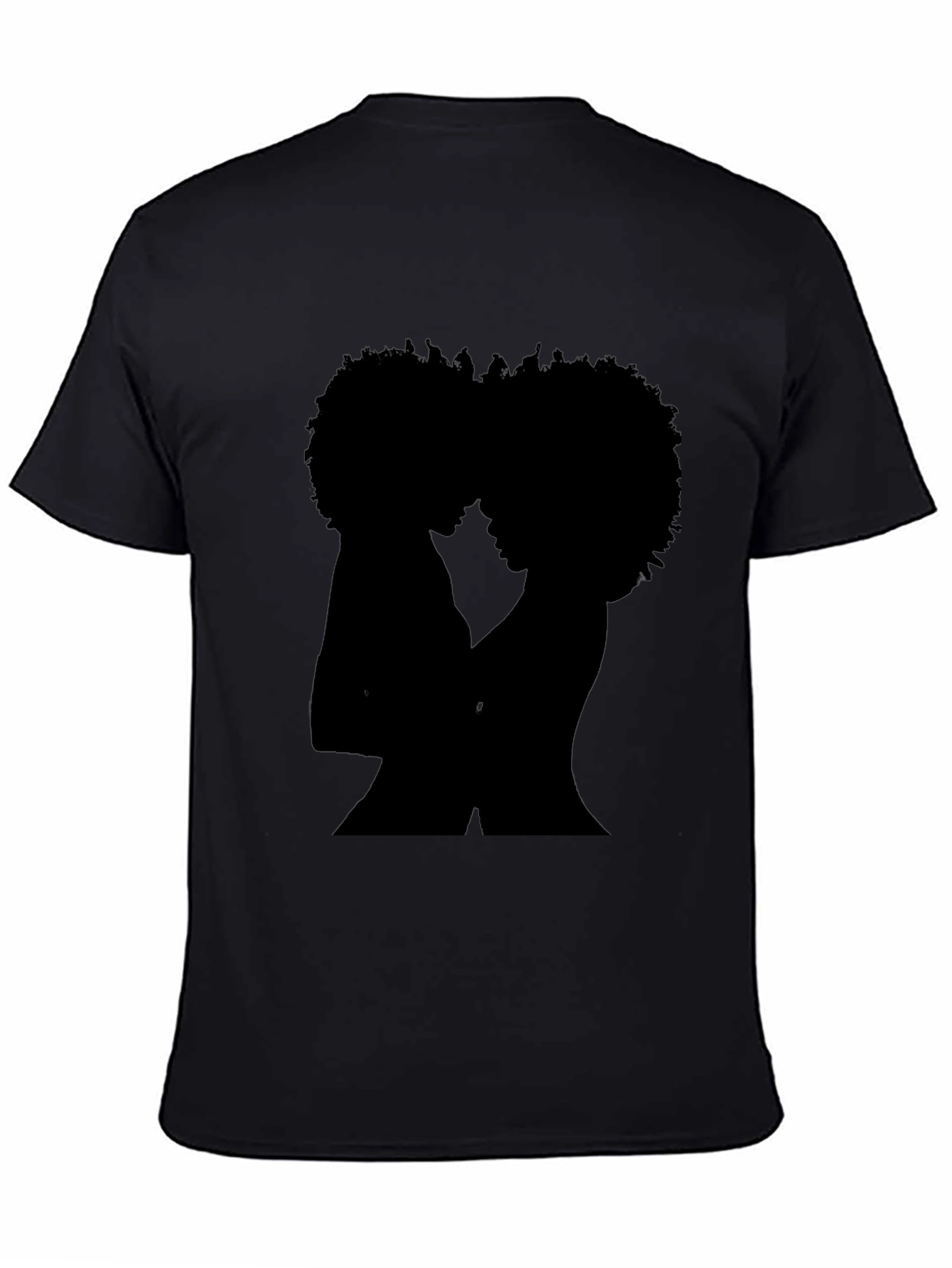 Afro Couple Silhouette Graphic Tee - Unisex Black T-Shirt
