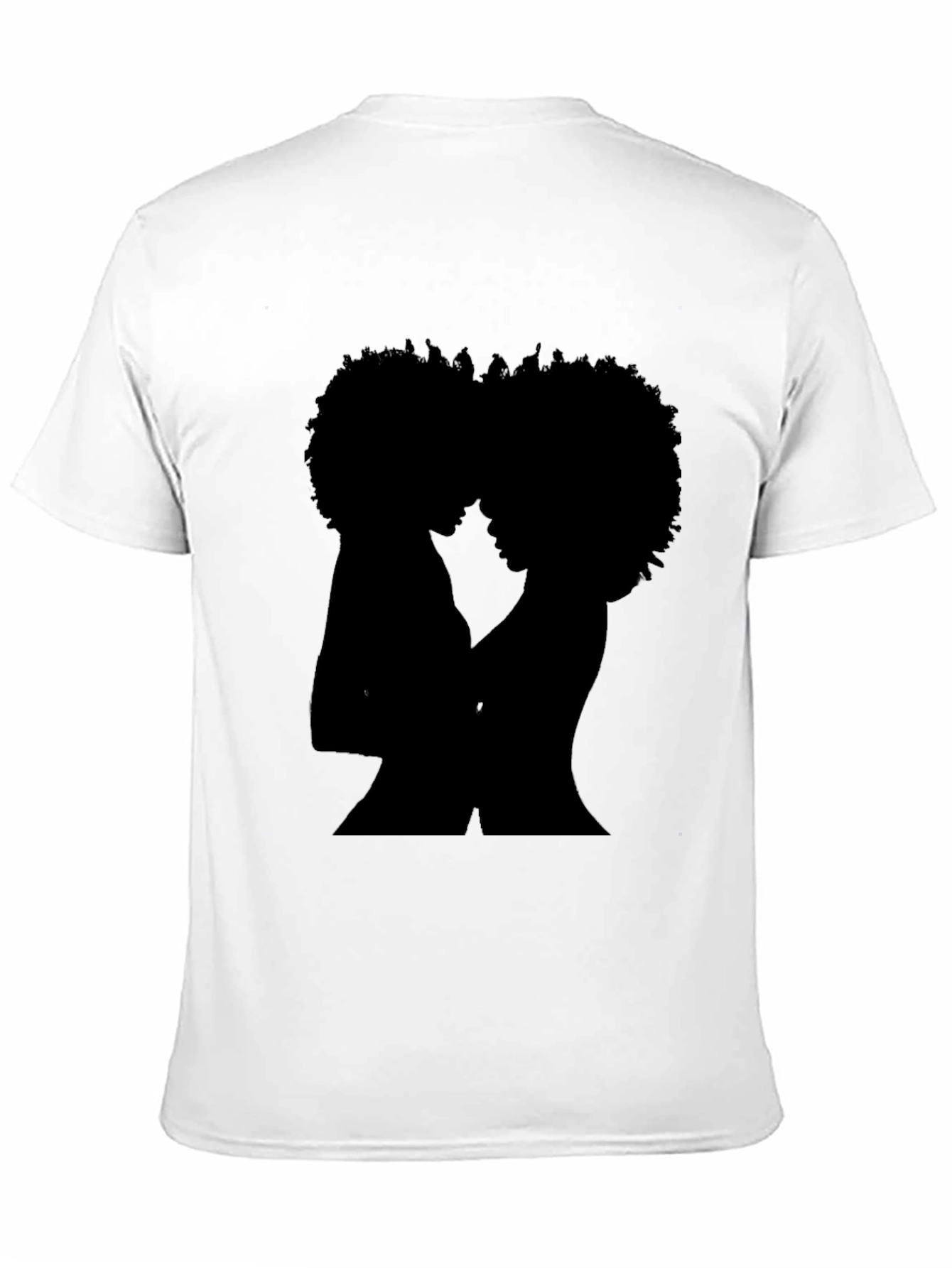 Afro Couple Silhouette Graphic Tee - Unisex Black T-Shirt