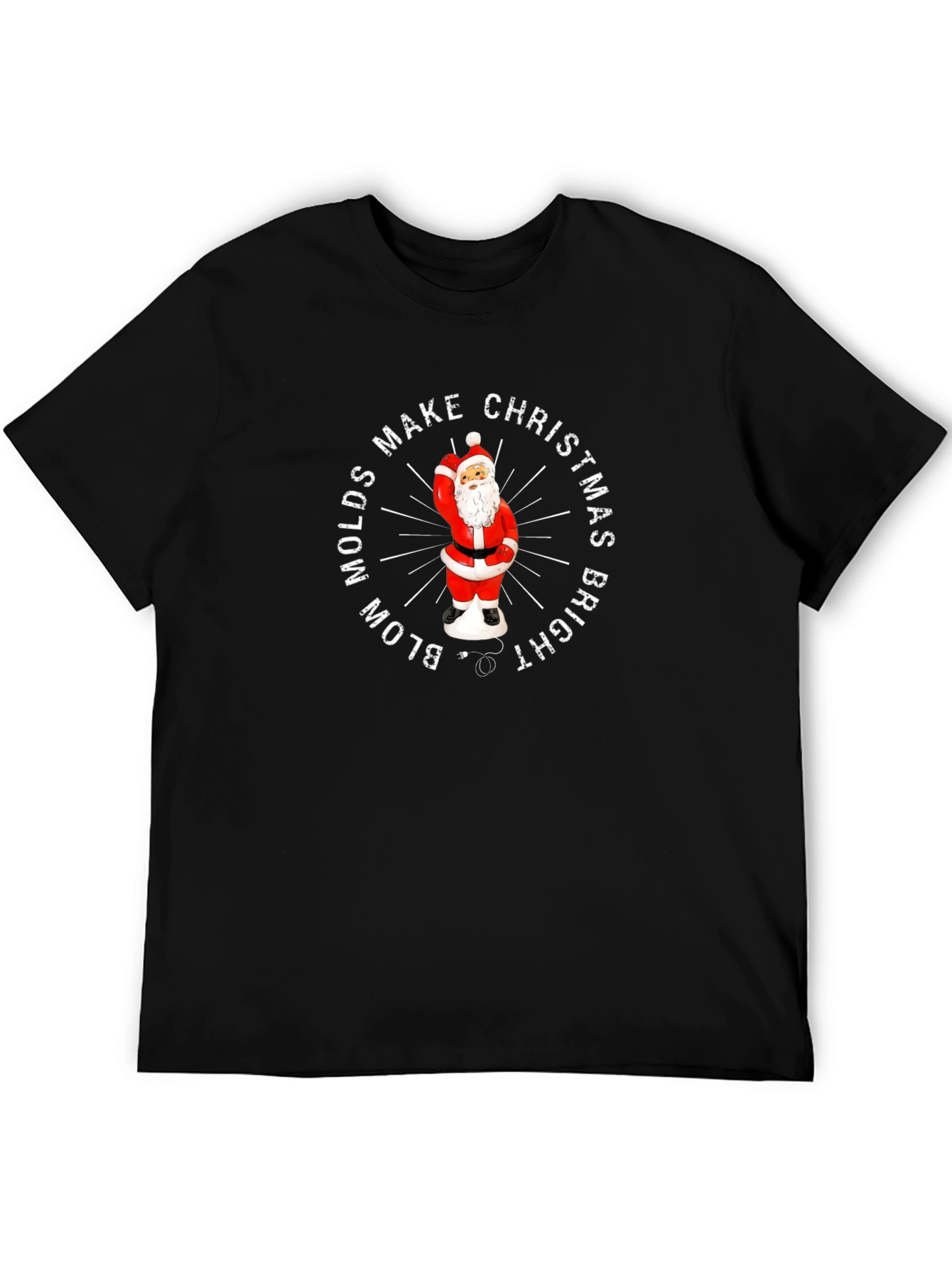 Blow Molds Make Christmas Bright Santa T-Shirt