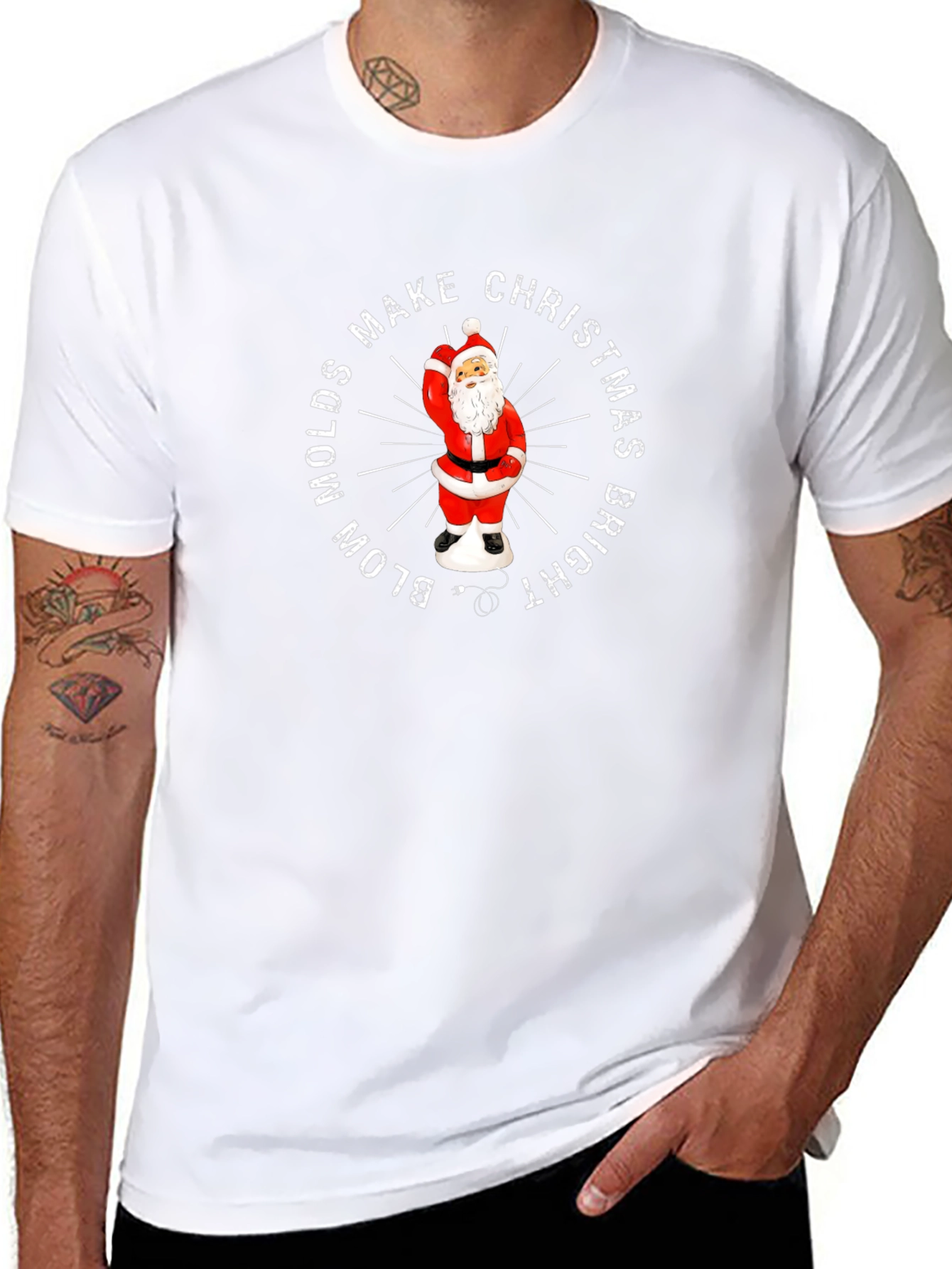 Blow Molds Make Christmas Bright Santa T-Shirt