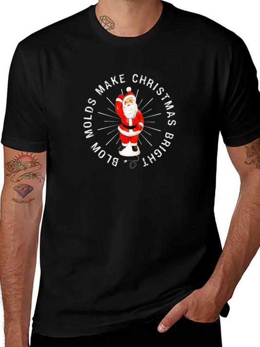 Blow Molds Make Christmas Bright Santa T-Shirt