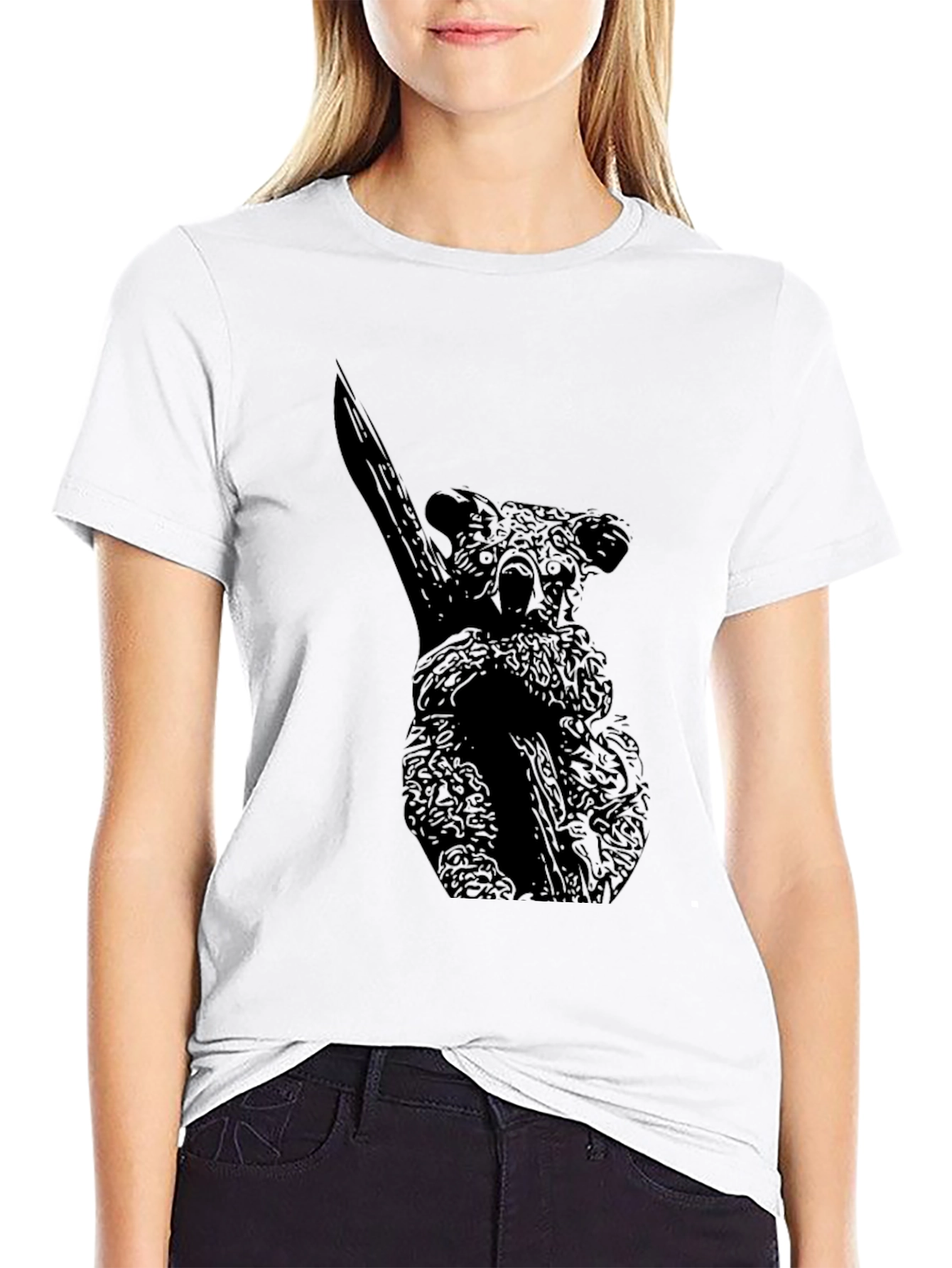 Koala Graphic Tee - Black Cotton Blend