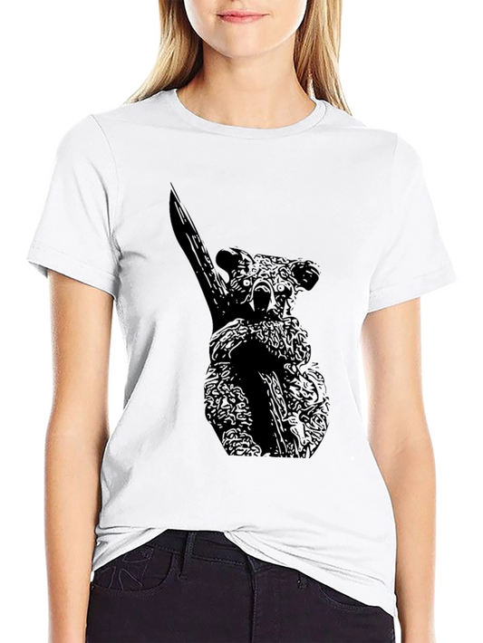 Koala Graphic Tee - Black Cotton Blend