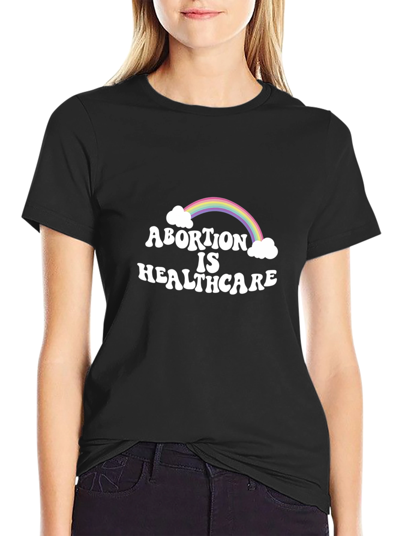 Abortion is Healthcare Rainbow Graphic Tee