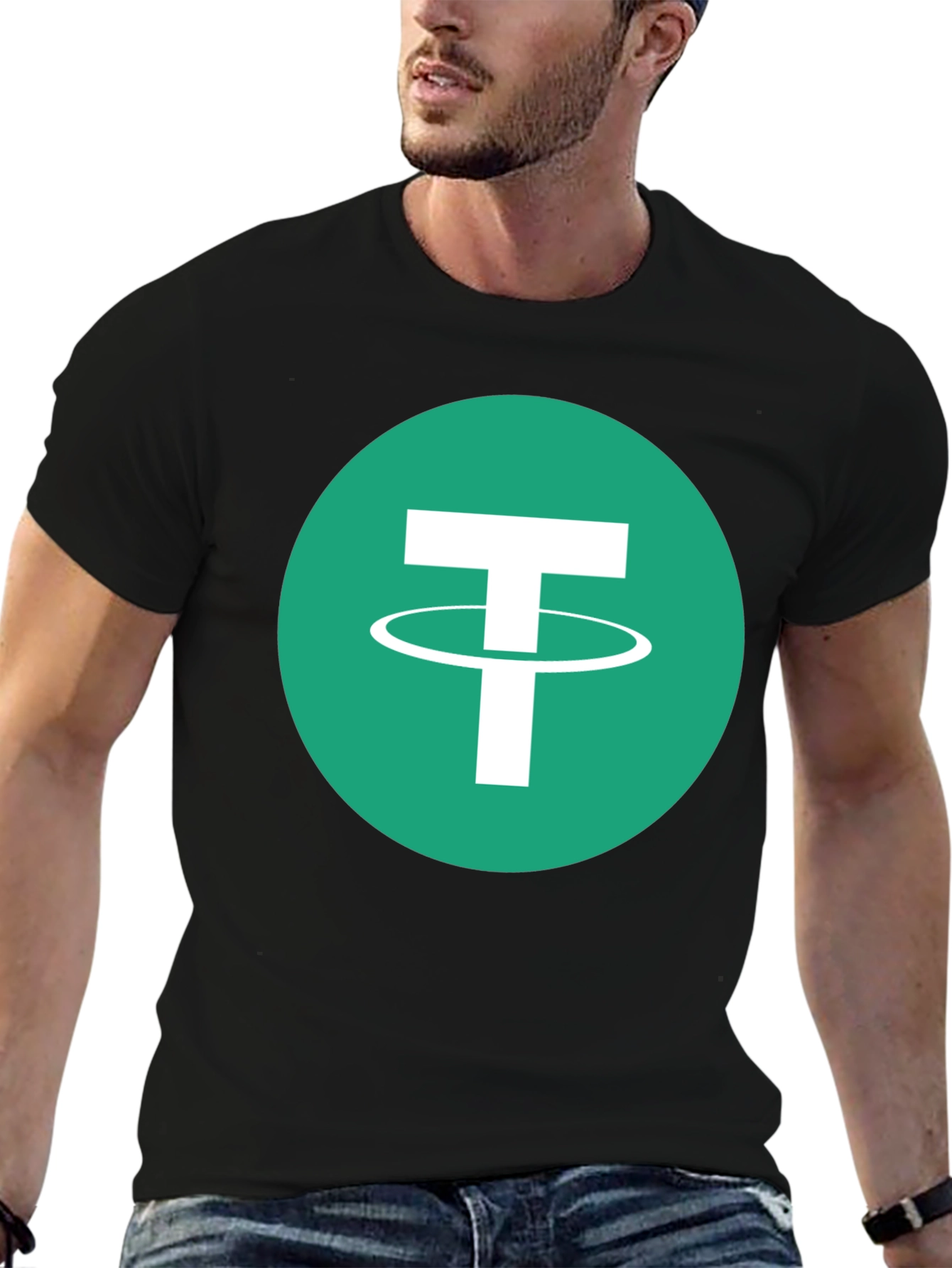 Tether Crypto T-Shirt - Black Tee with USDT Logo