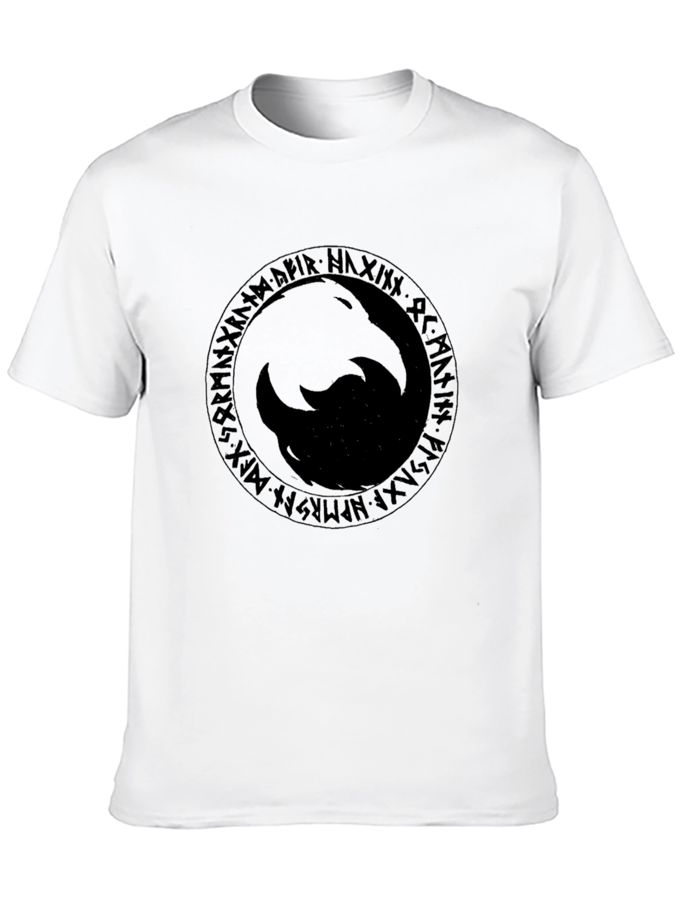 Black Viking Rune Circle T-Shirt