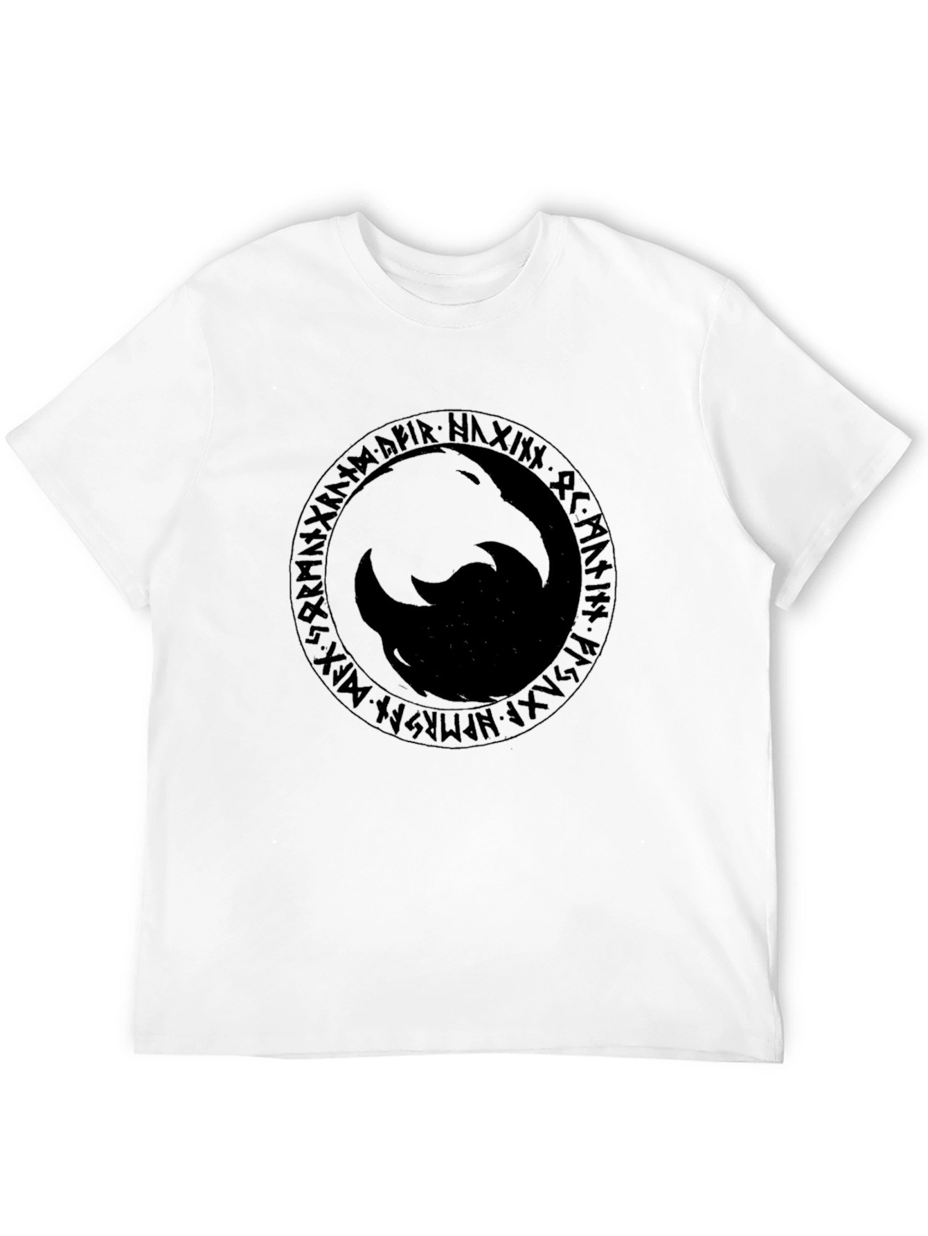 Black Viking Rune Circle T-Shirt