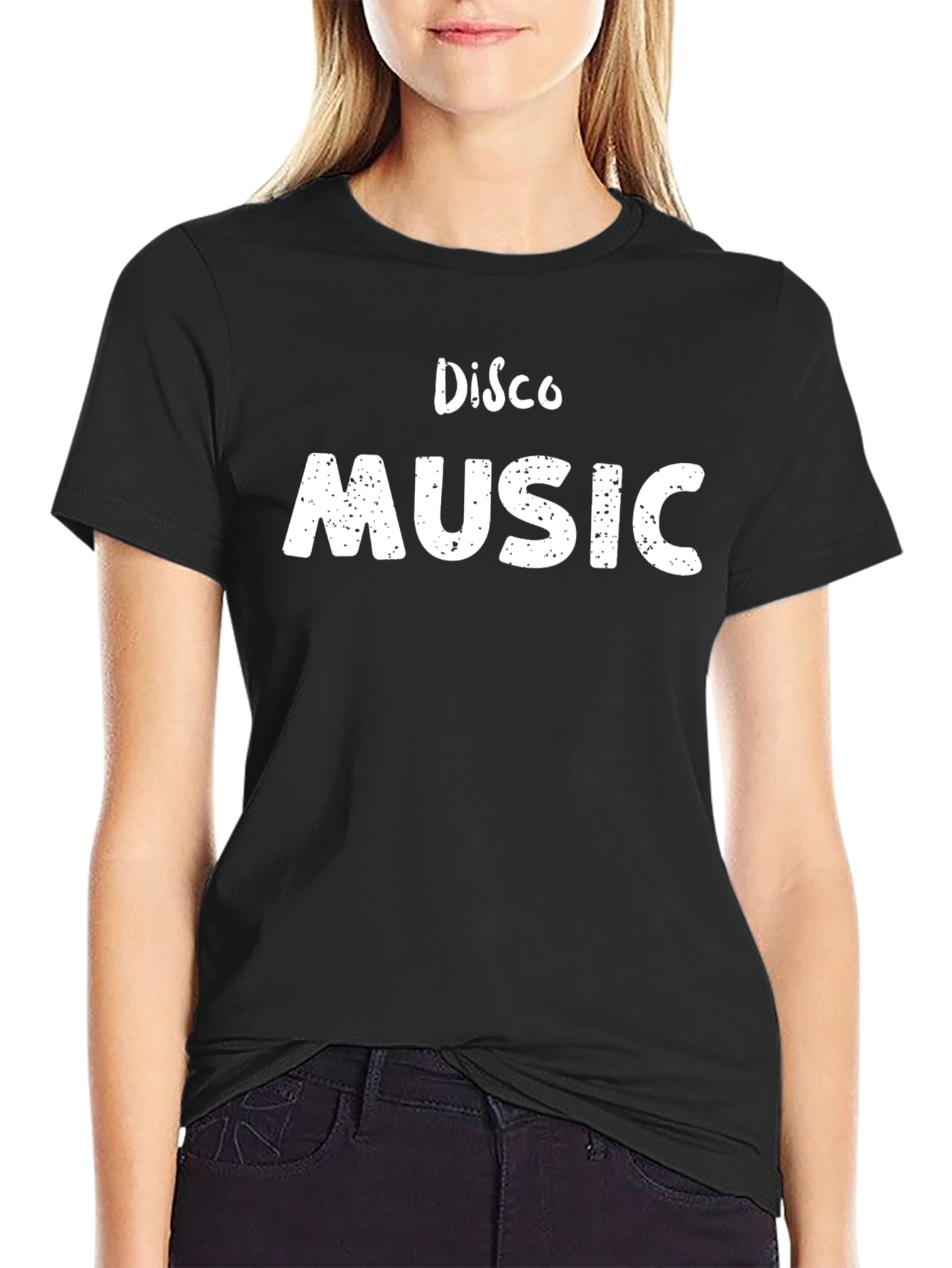 Disco Music Graphic Tee - Black Cotton T-Shirt