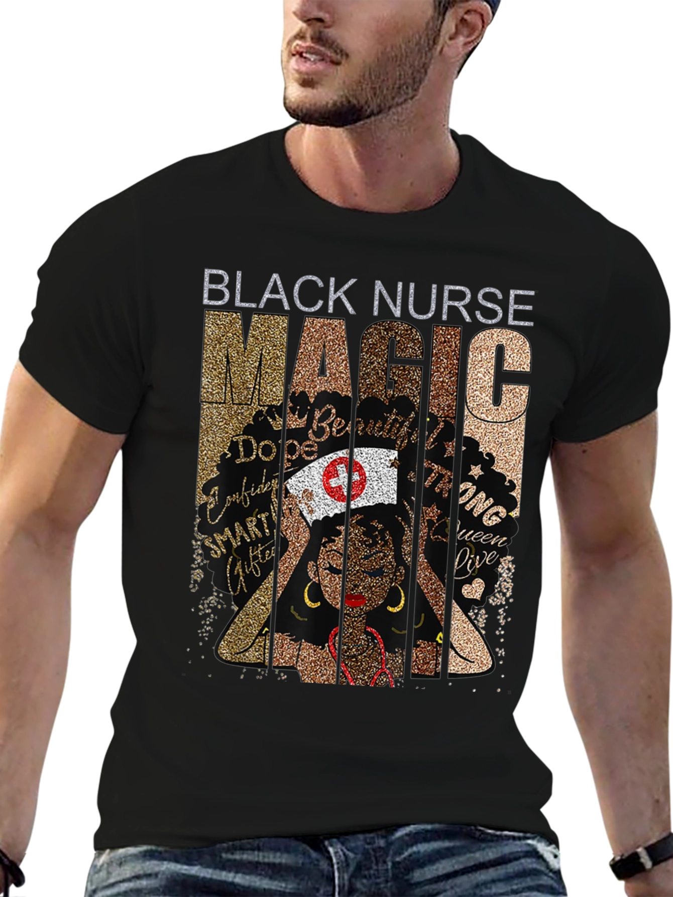 Black Nurse Magic Graphic T-Shirt