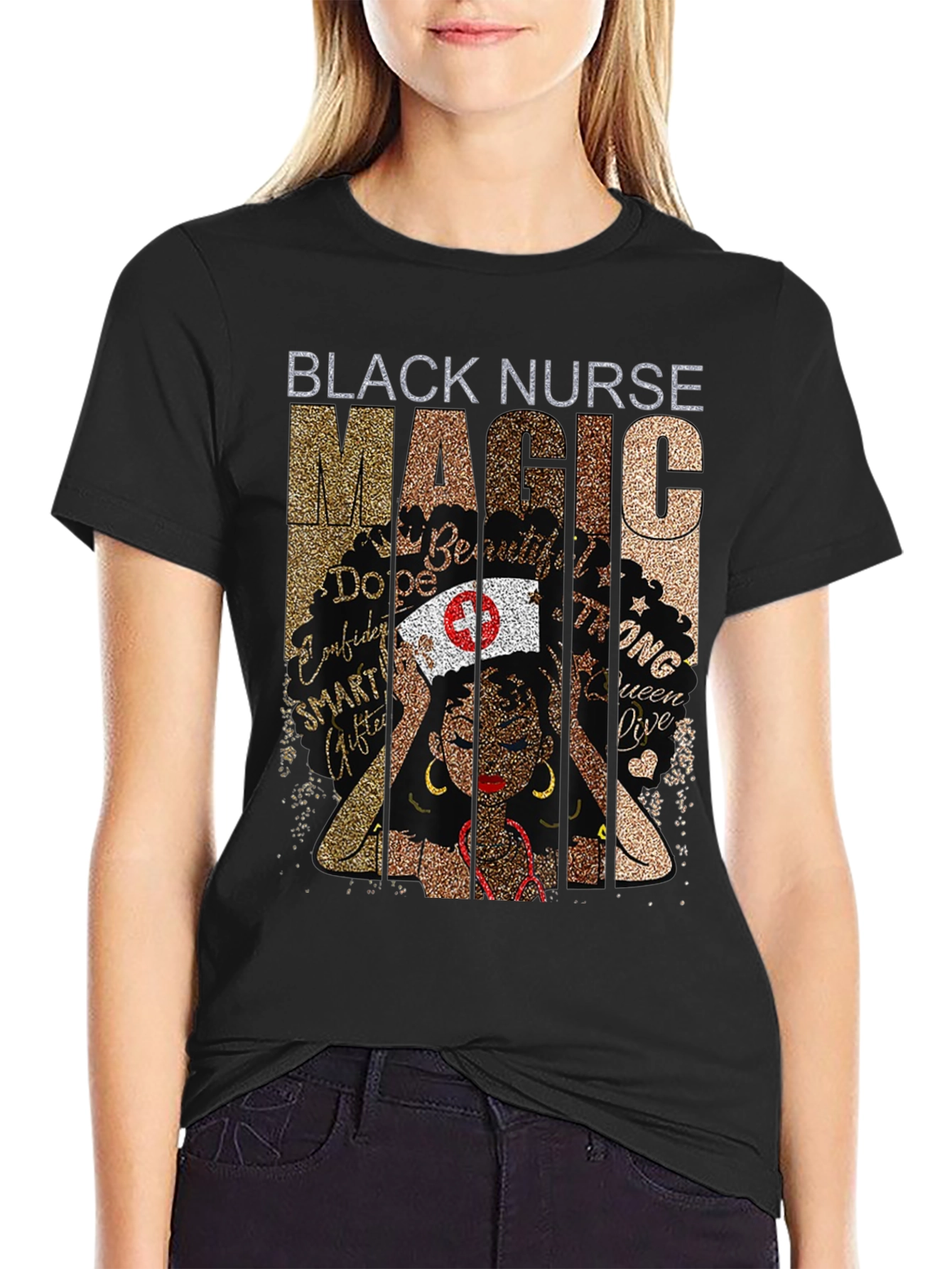 Black Nurse Magic Graphic T-Shirt