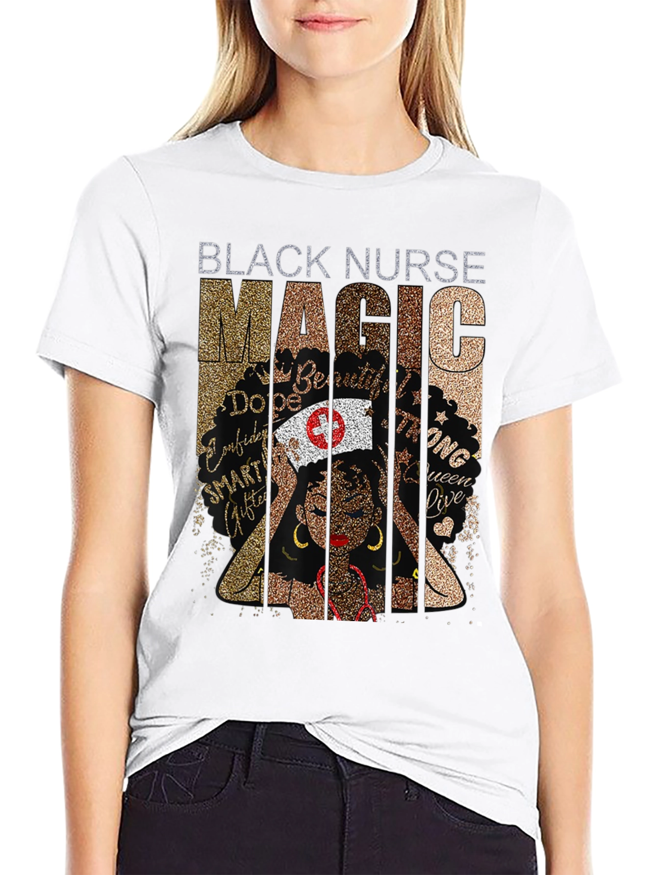 Black Nurse Magic Graphic T-Shirt