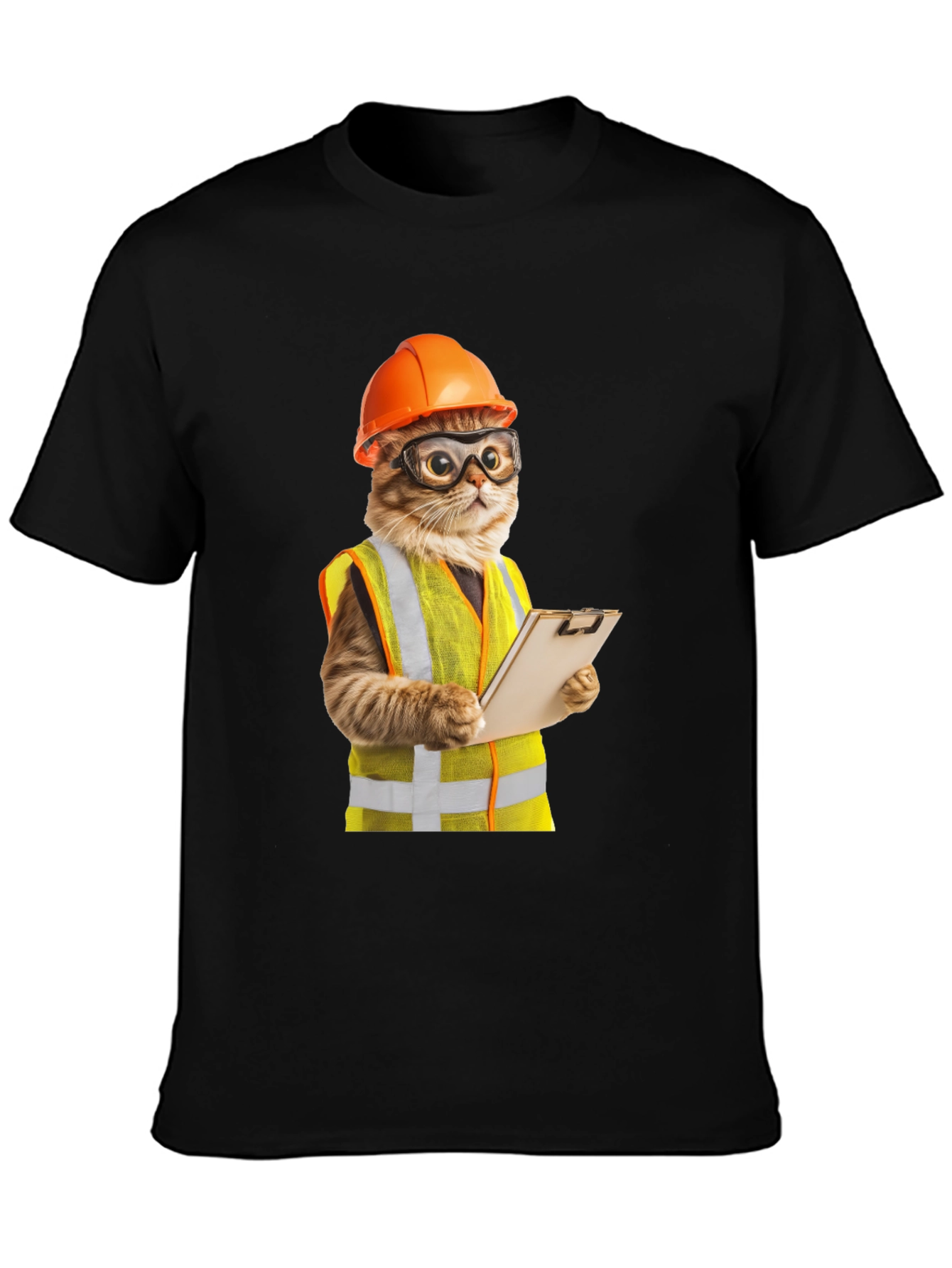 Construction Cat T-Shirt - Funny Worker Kitten Tee