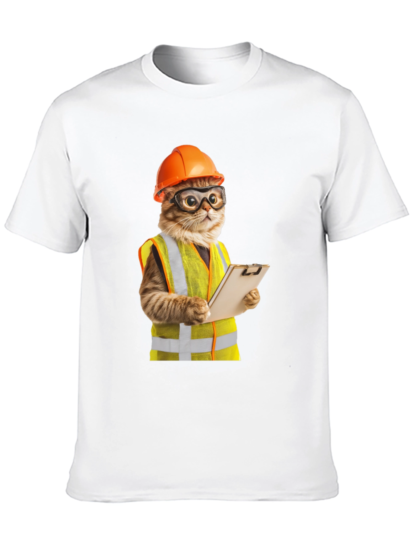 Construction Cat T-Shirt - Funny Worker Kitten Tee