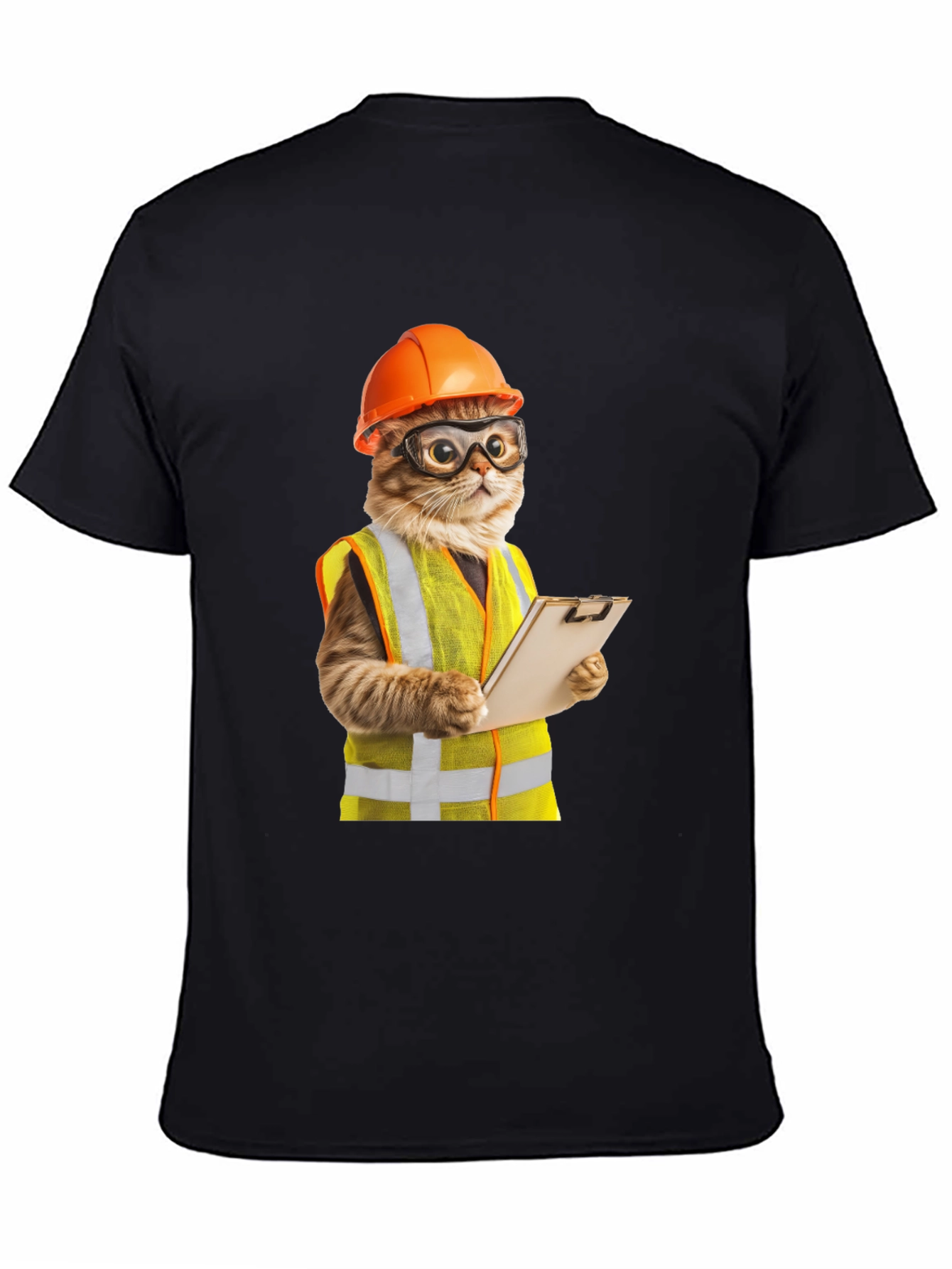 Construction Cat T-Shirt - Funny Worker Kitten Tee