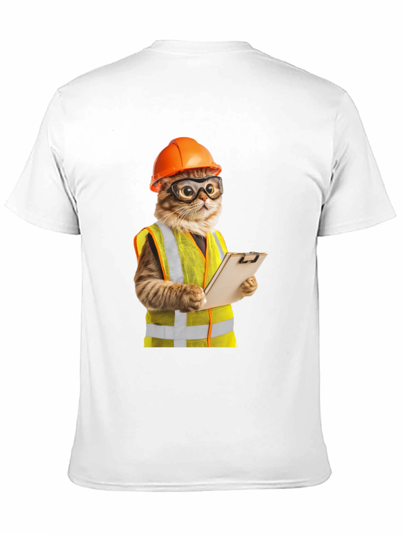 Construction Cat T-Shirt - Funny Worker Kitten Tee