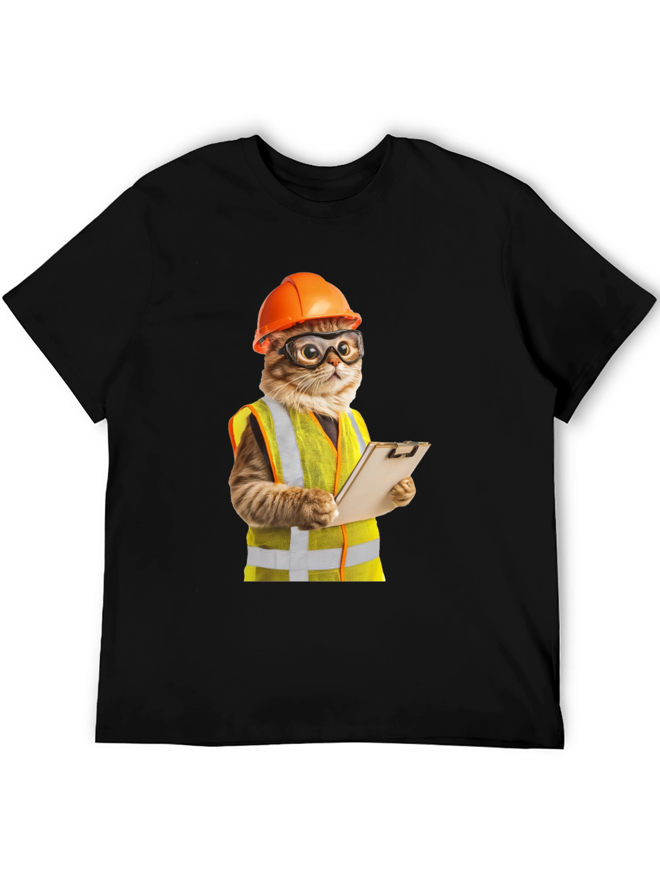 Construction Cat T-Shirt - Funny Worker Kitten Tee