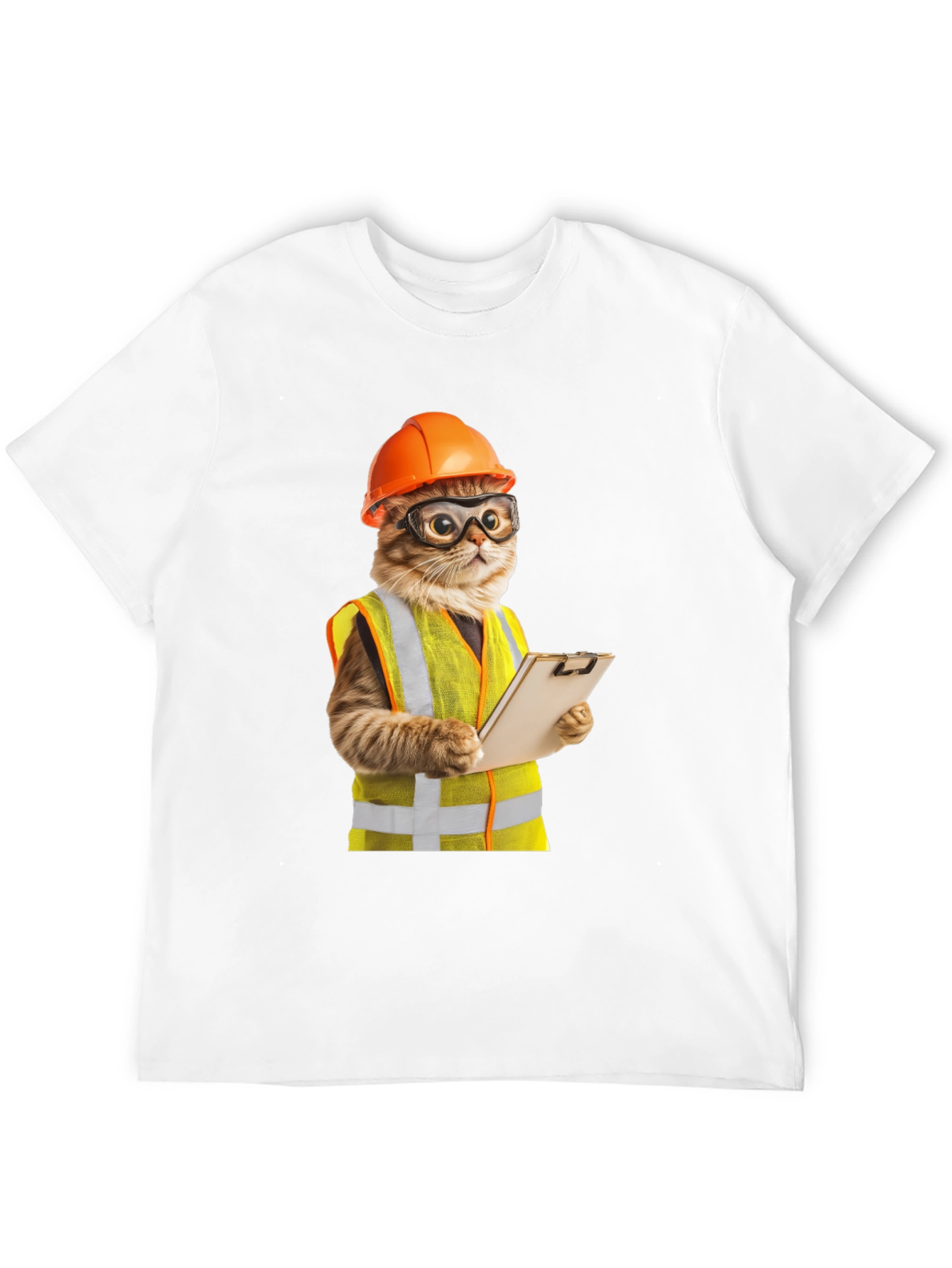 Construction Cat T-Shirt - Funny Worker Kitten Tee