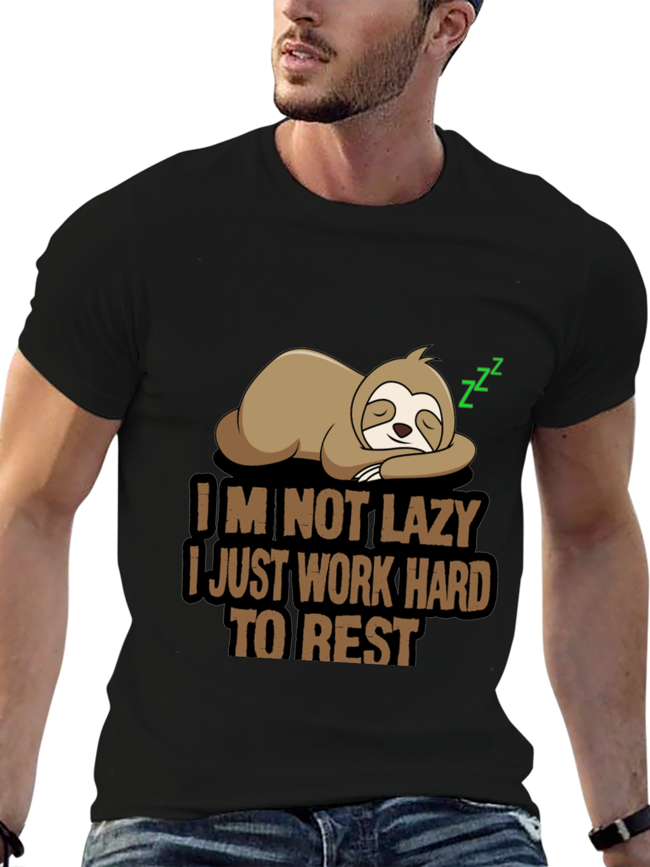 Funny Sloth T-Shirt - Im Not Lazy Design