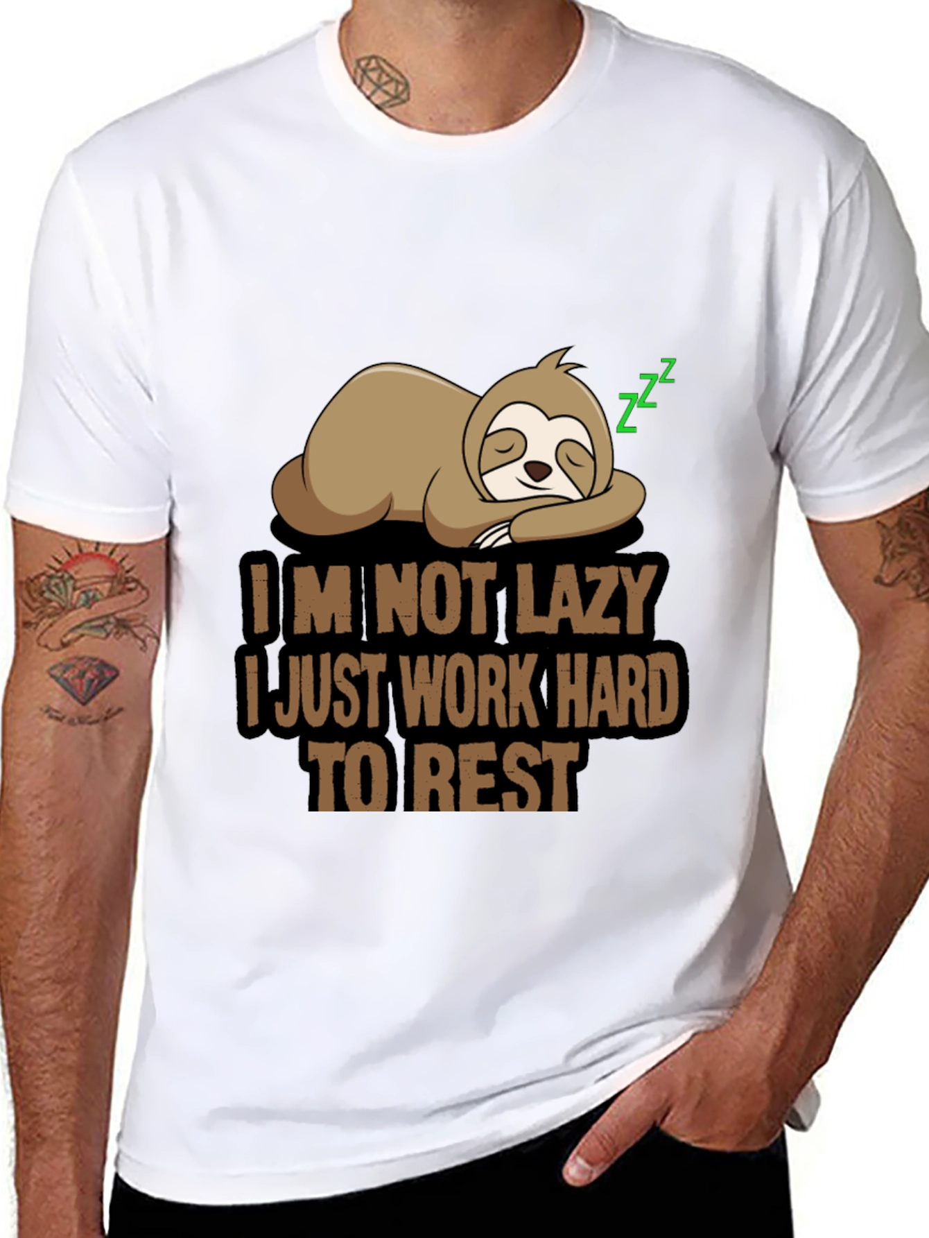 Funny Sloth T-Shirt - Im Not Lazy Design