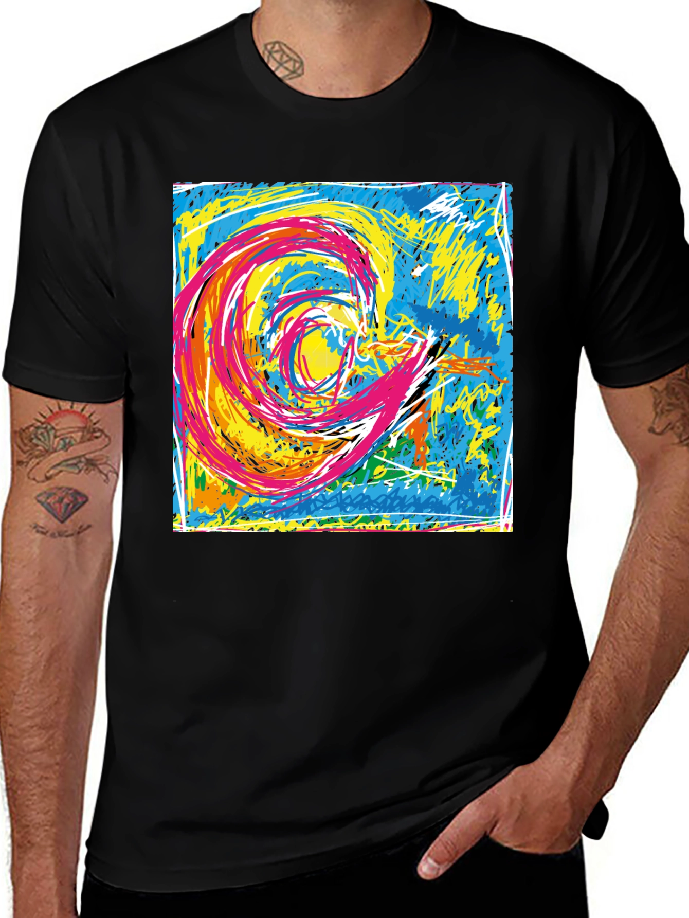 Abstract Swirl Graphic T-Shirt - Unisex Cotton Tee