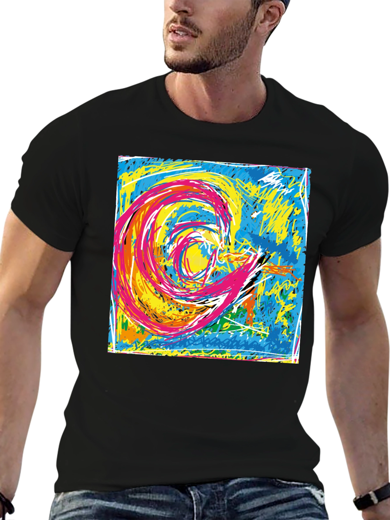 Abstract Swirl Graphic T-Shirt - Unisex Cotton Tee