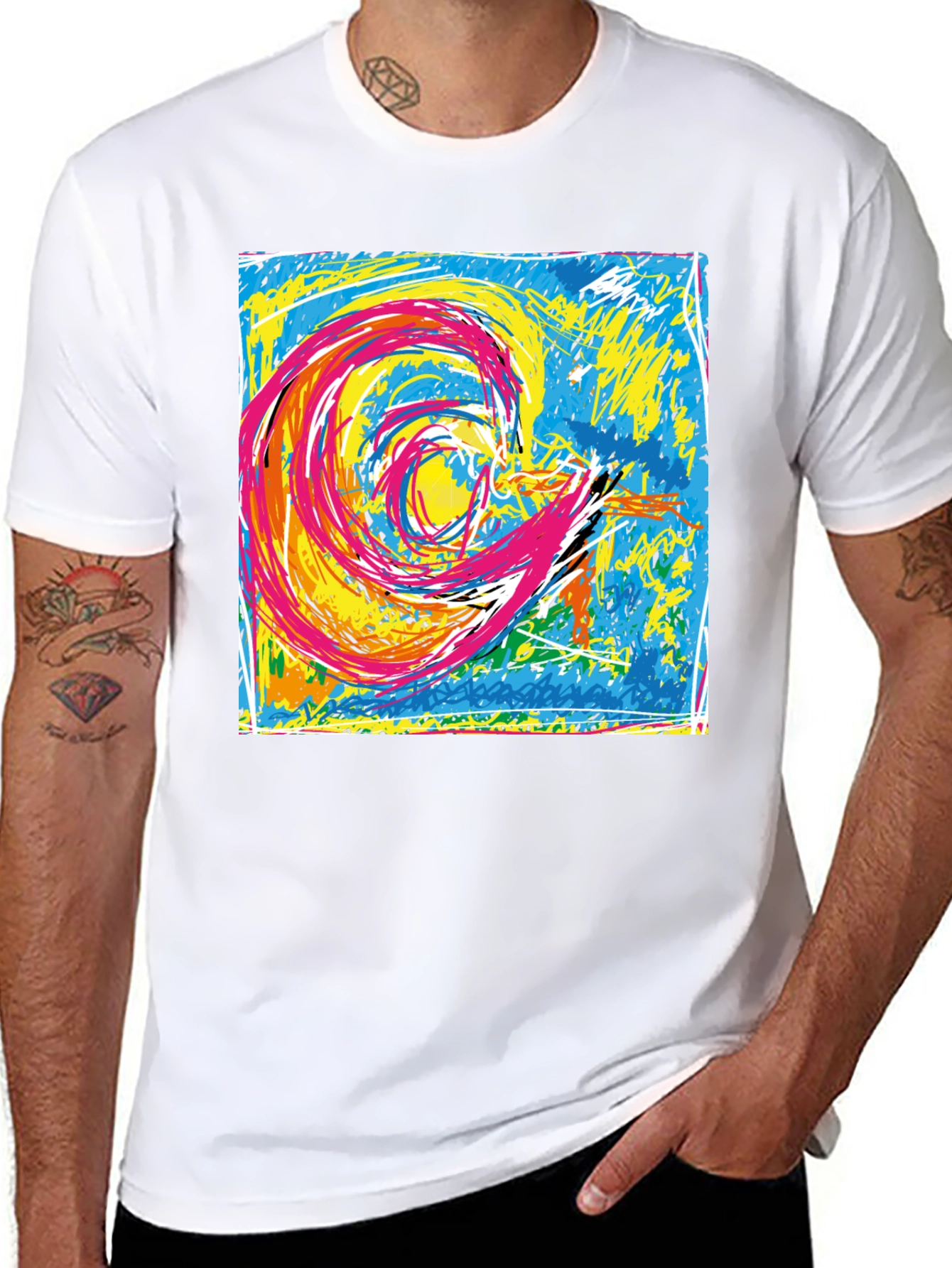 Abstract Swirl Graphic T-Shirt - Unisex Cotton Tee