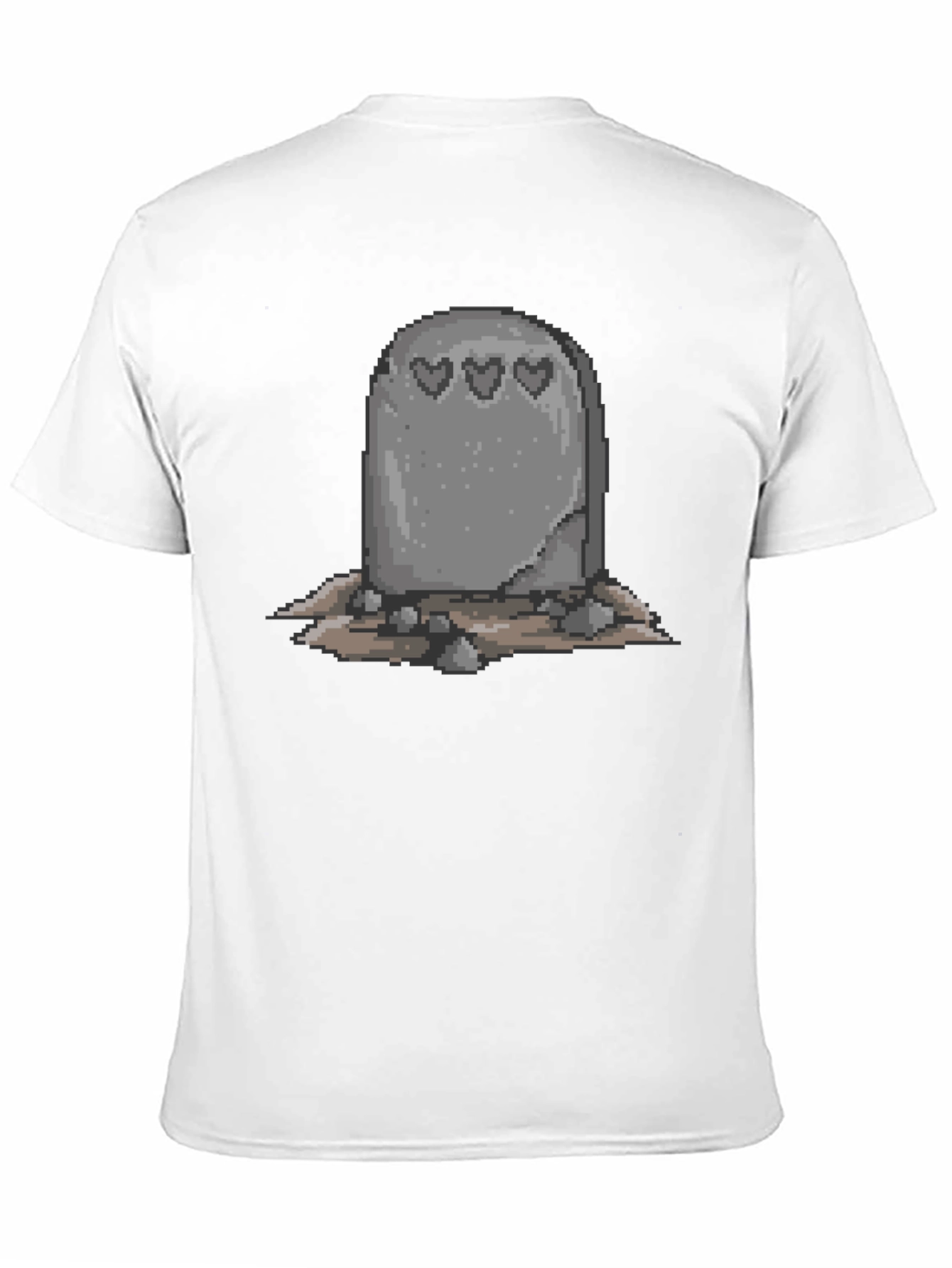 Pixel Tombstone Heart T-Shirt - Classic Black Tee