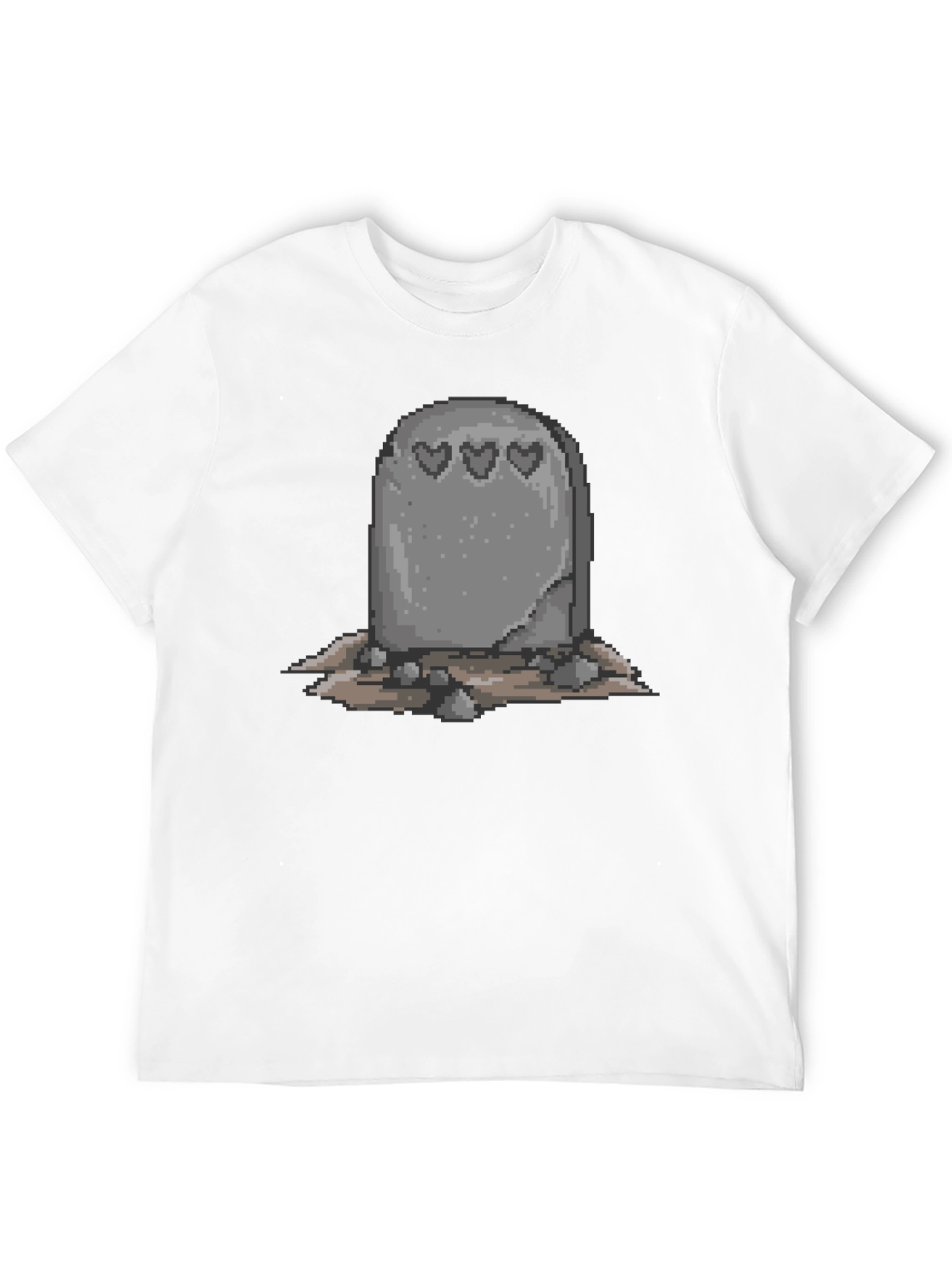 Pixel Tombstone Heart T-Shirt - Classic Black Tee
