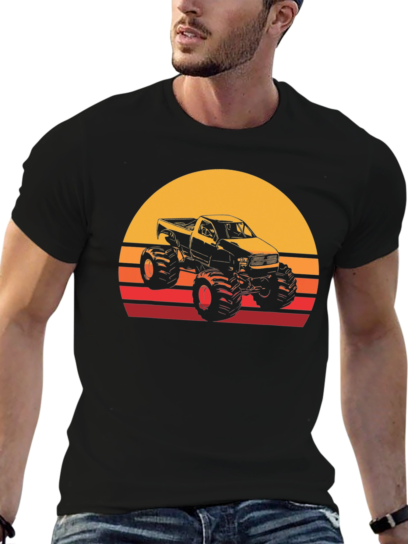 Monster Truck Sunset Graphic T-Shirt