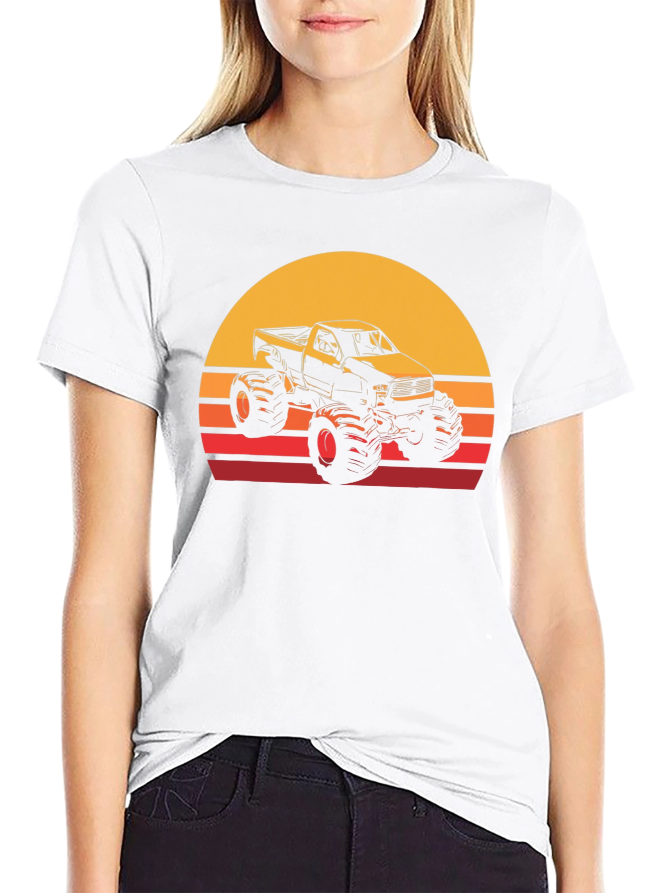 Monster Truck Sunset Graphic T-Shirt