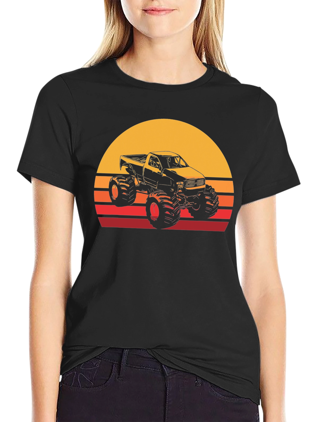 Monster Truck Sunset Graphic T-Shirt