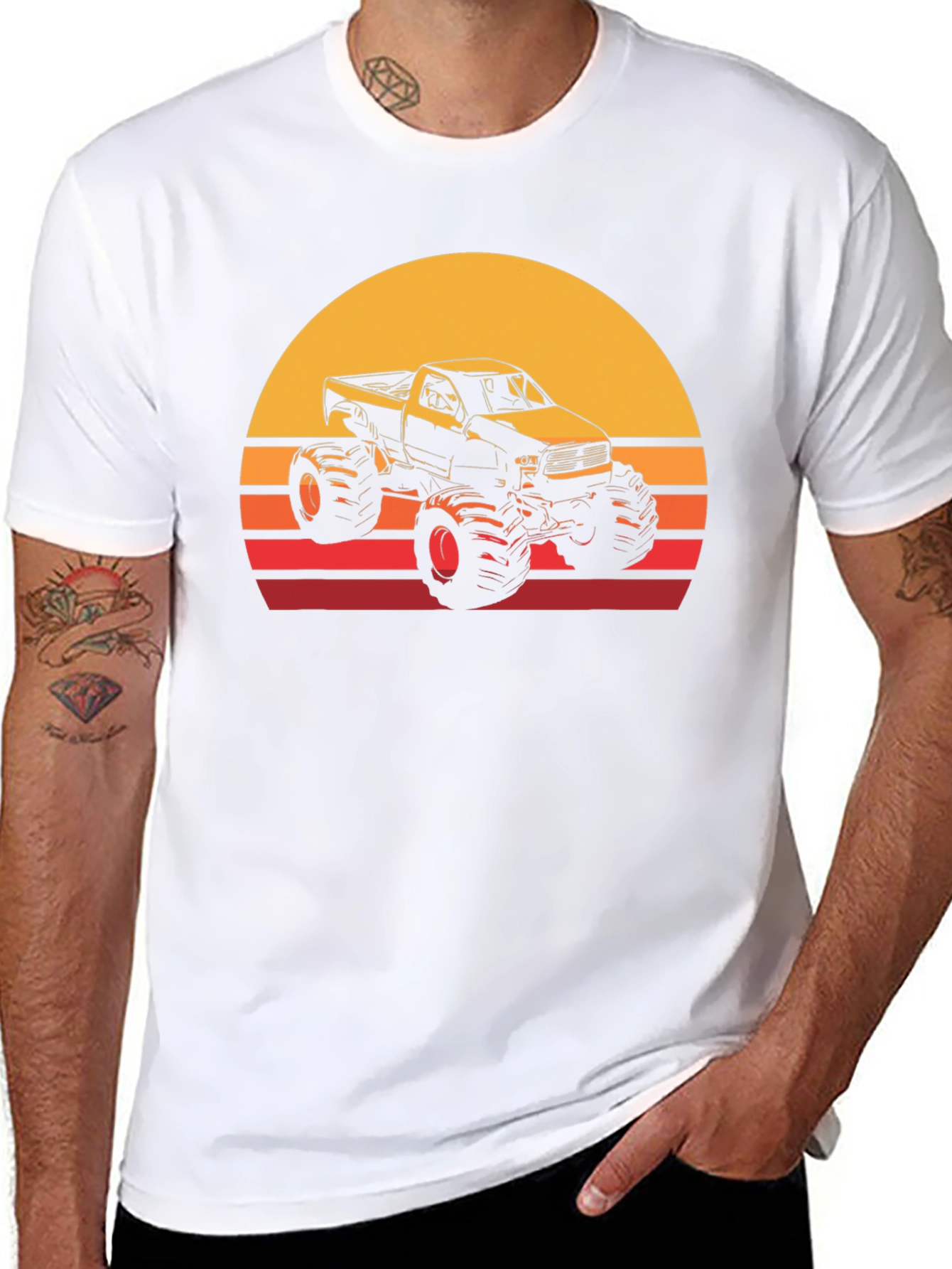Monster Truck Sunset Graphic T-Shirt